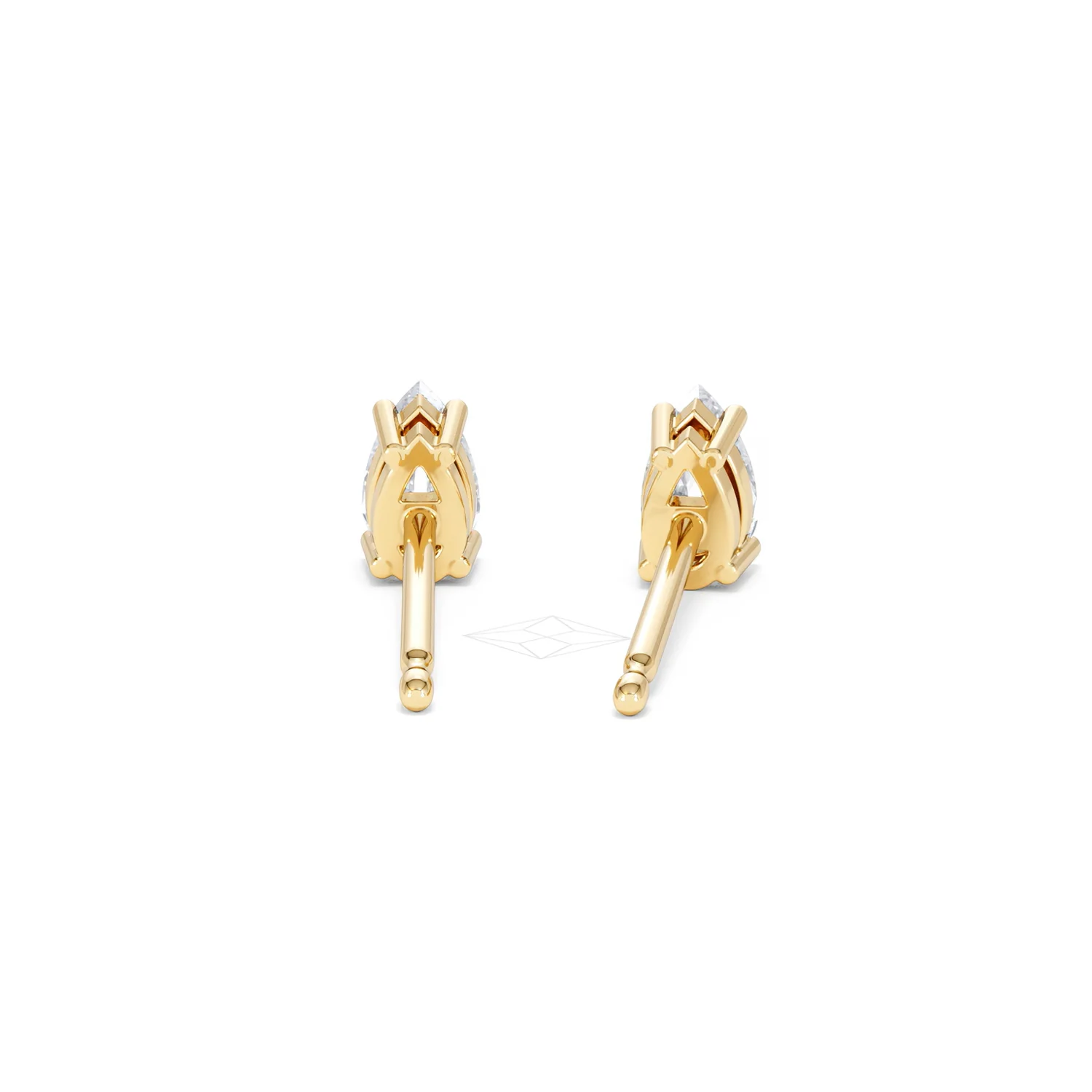 Naomi Pear Cut Lab Diamond Stud Earrings 0.50ct H/SI in 9K Gold - Image 49