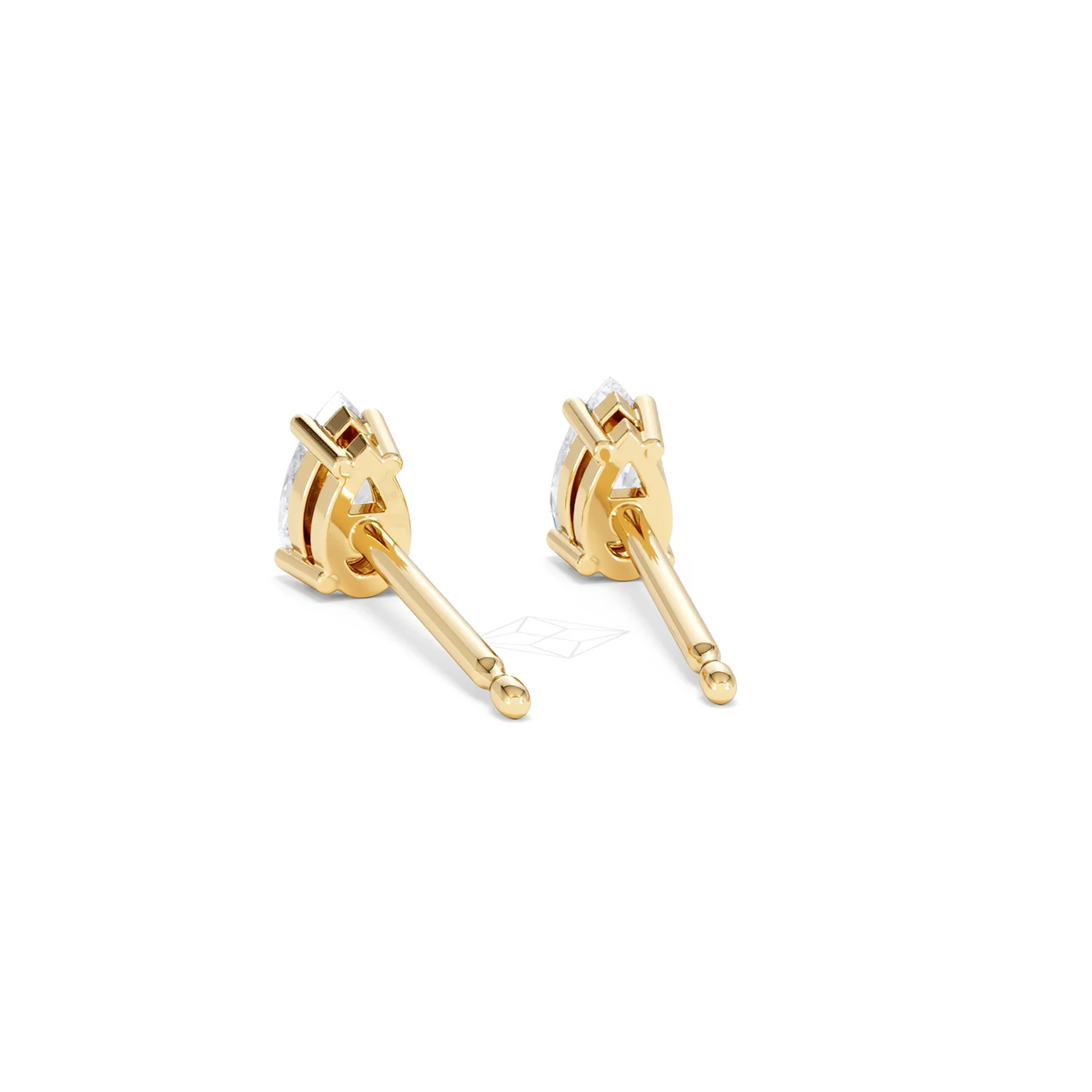 Naomi Pear Cut Lab Diamond Stud Earrings 0.50ct H/SI in 9K Gold - Image 53