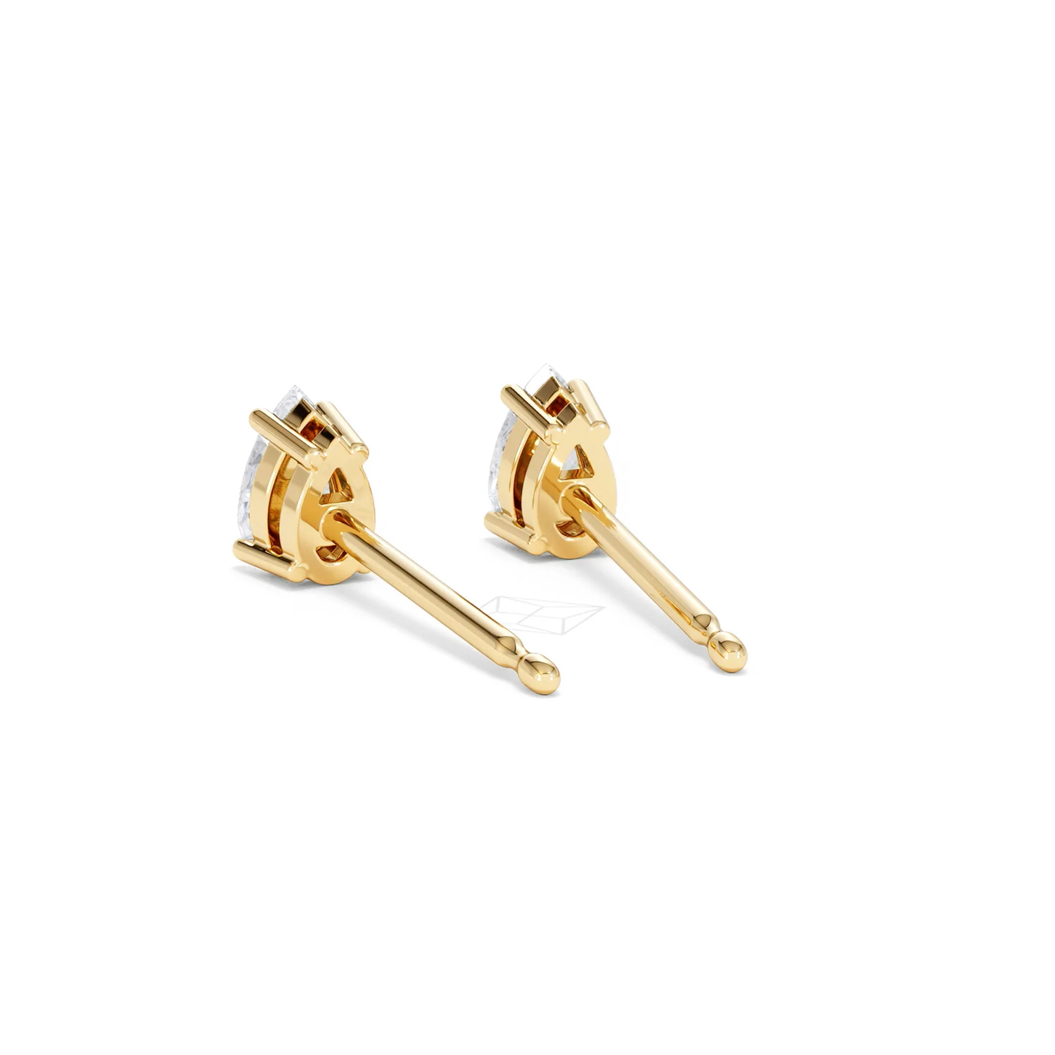 Naomi Pear Cut Lab Diamond Stud Earrings 0.50ct H/SI in 9K Gold - Image 55