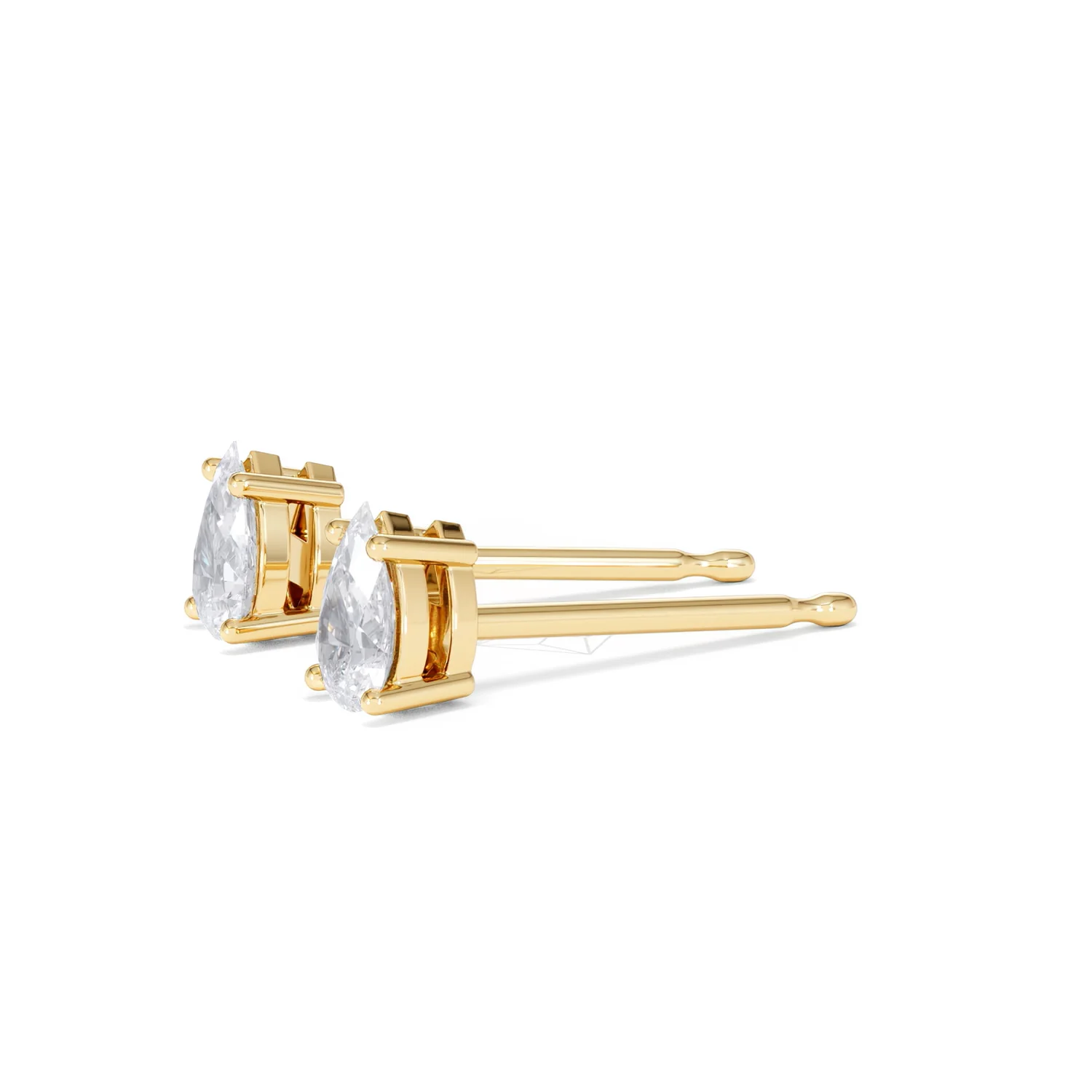 Naomi Pear Cut Lab Diamond Stud Earrings 0.50ct H/SI in 9K Gold - Image 76