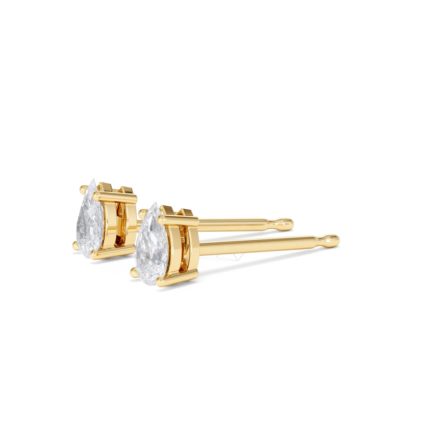 Naomi Pear Cut Lab Diamond Stud Earrings 0.50ct H/SI in 9K Gold - Image 77