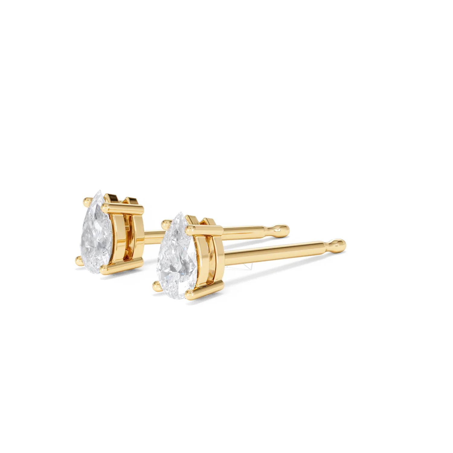 Naomi Pear Cut Lab Diamond Stud Earrings 0.50ct H/SI in 9K Gold - Image 79