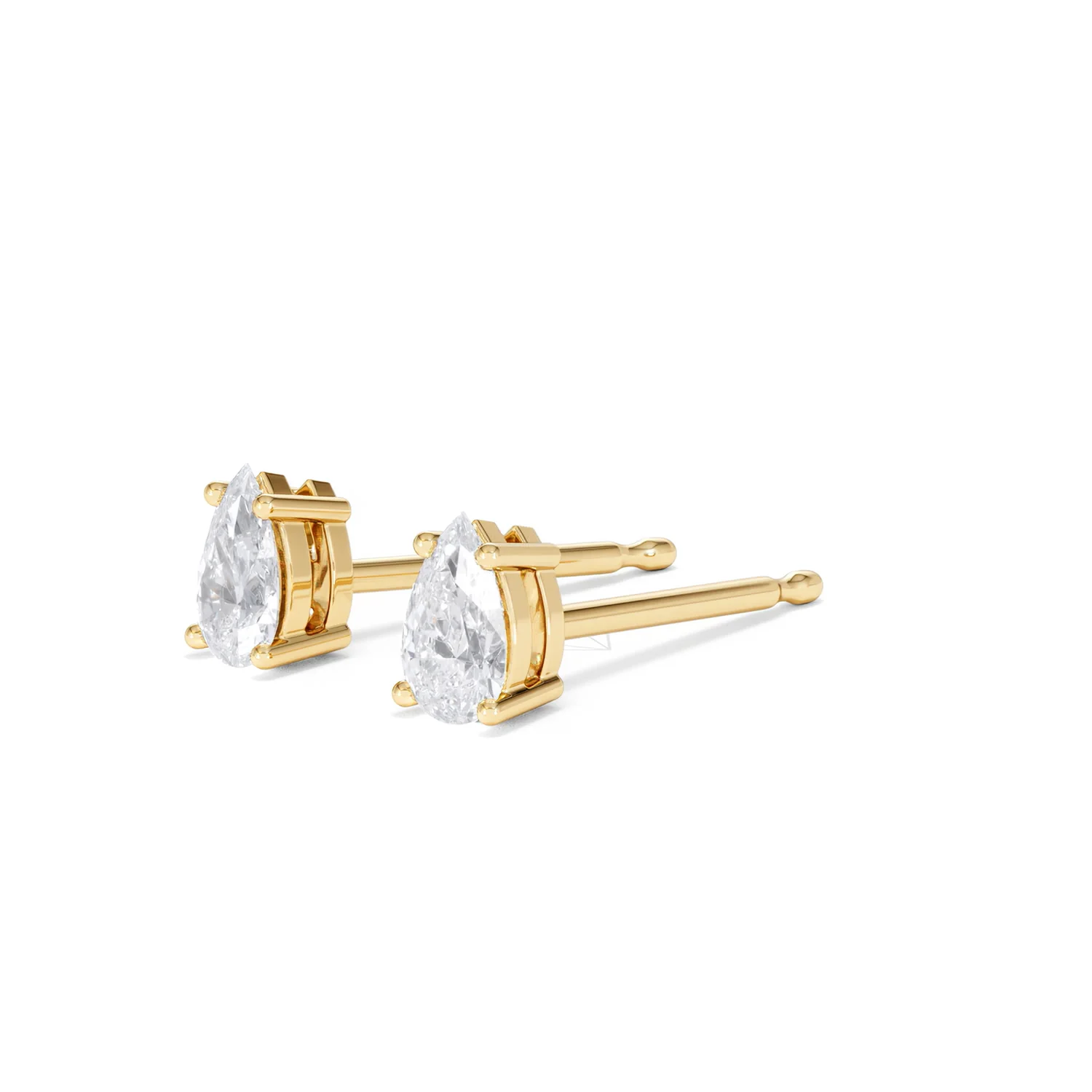 Naomi Pear Cut Lab Diamond Stud Earrings 0.50ct H/SI in 9K Gold - Image 80