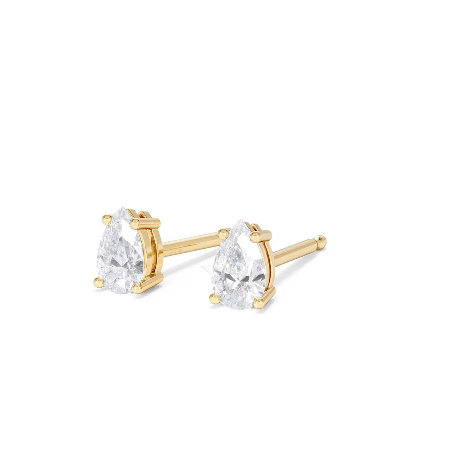 Naomi Pear Cut Lab Diamond Stud Earrings 0.50ct H/SI in 9K Gold - Image 84