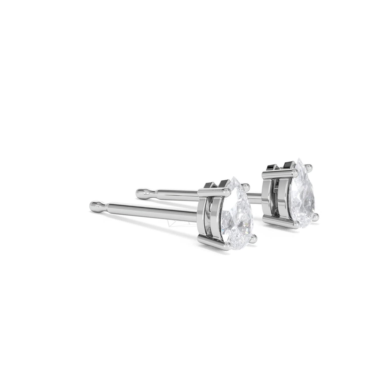Naomi Pear Cut Lab Diamond Stud Earrings 0.50ct H/SI in 9K White Gold - Image 21