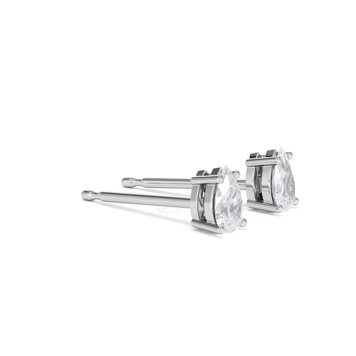 Naomi Pear Cut Lab Diamond Stud Earrings 0.50ct H/SI in 9K White Gold - Image 22