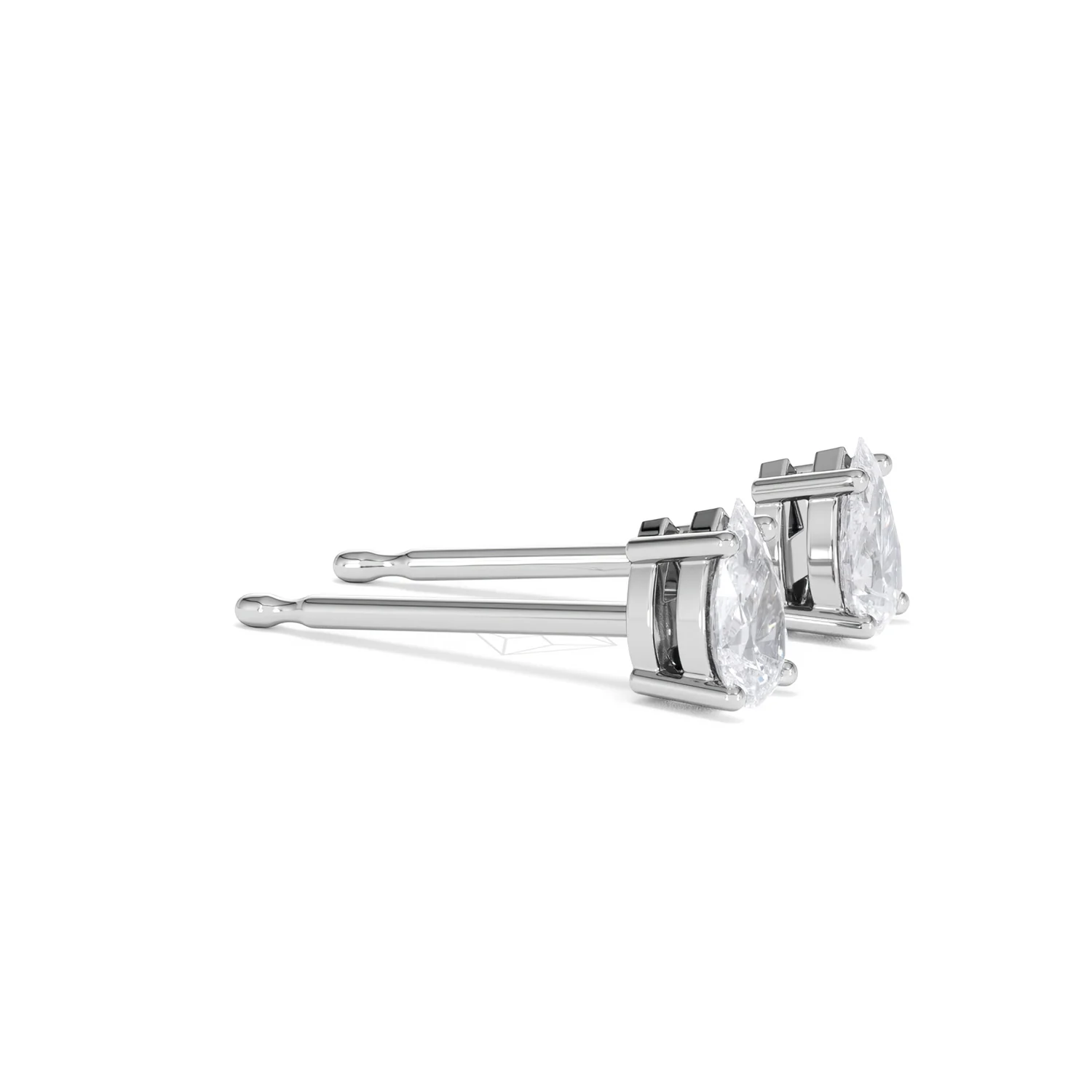 Naomi Pear Cut Lab Diamond Stud Earrings 0.50ct H/SI in 9K White Gold - Image 24