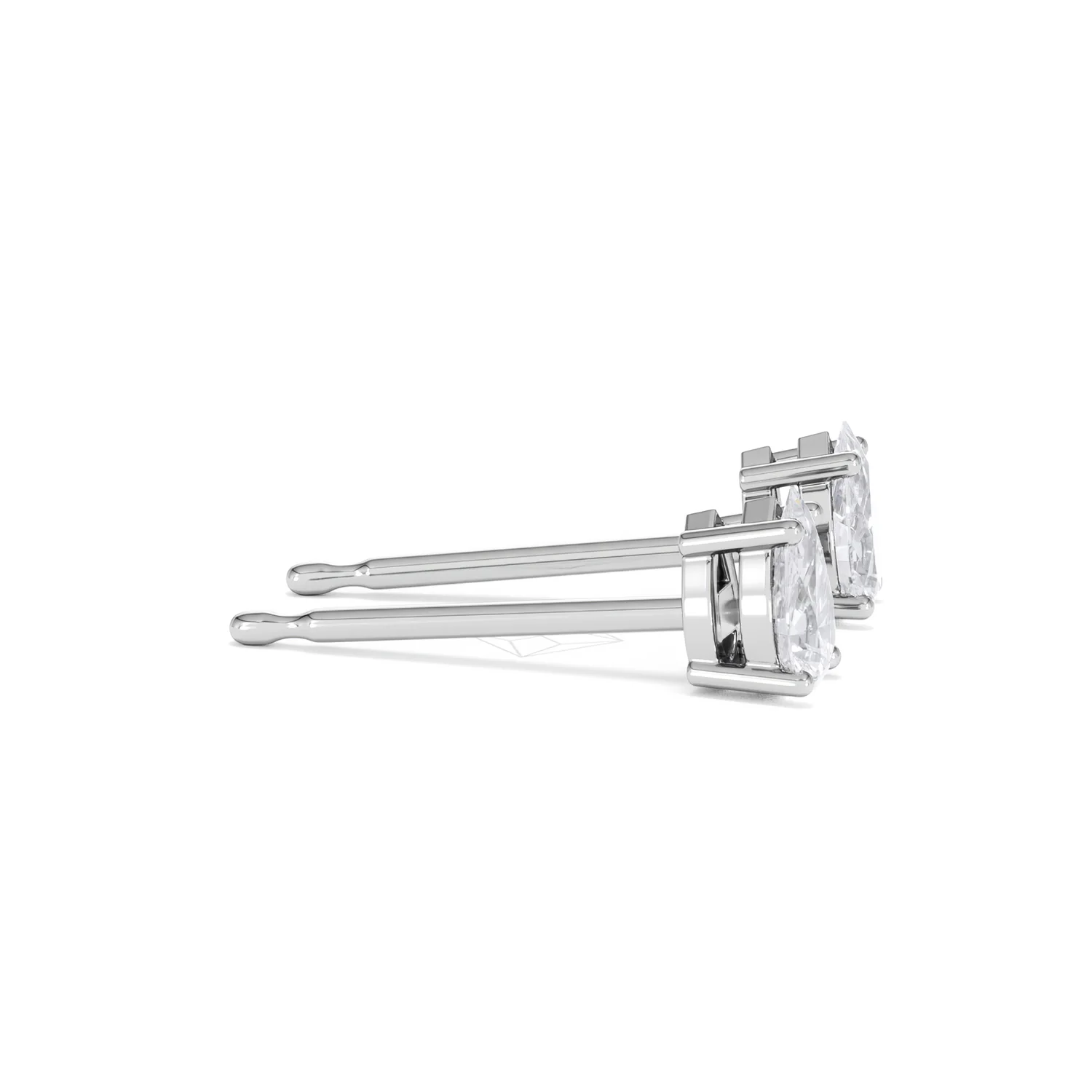 Naomi Pear Cut Lab Diamond Stud Earrings 0.50ct H/SI in 9K White Gold - Image 27
