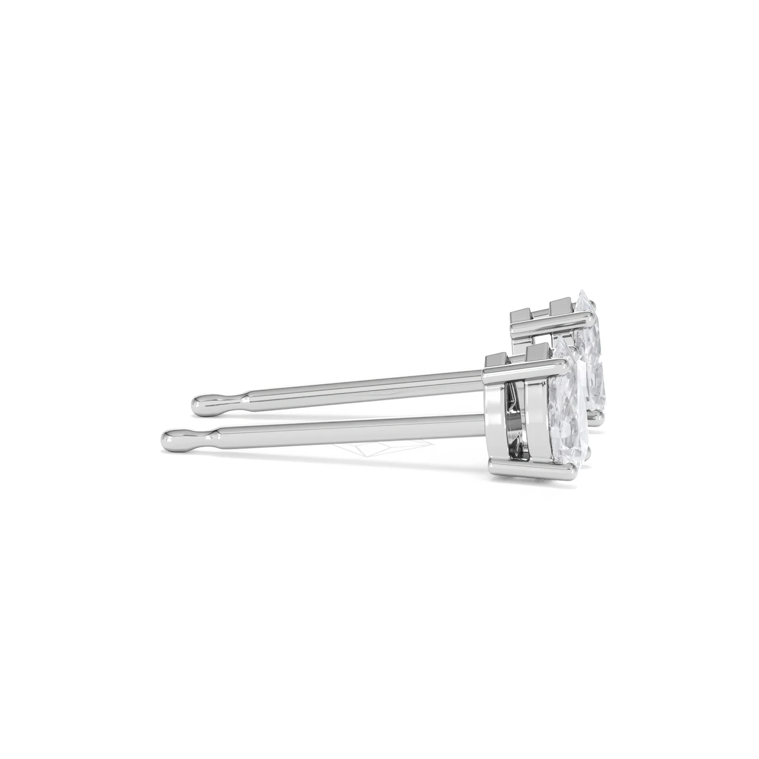 Naomi Pear Cut Lab Diamond Stud Earrings 0.50ct H/SI in 9K White Gold - Image 28