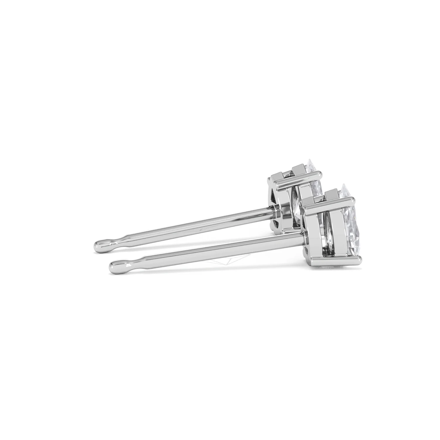 Naomi Pear Cut Lab Diamond Stud Earrings 0.50ct H/SI in 9K White Gold - Image 33