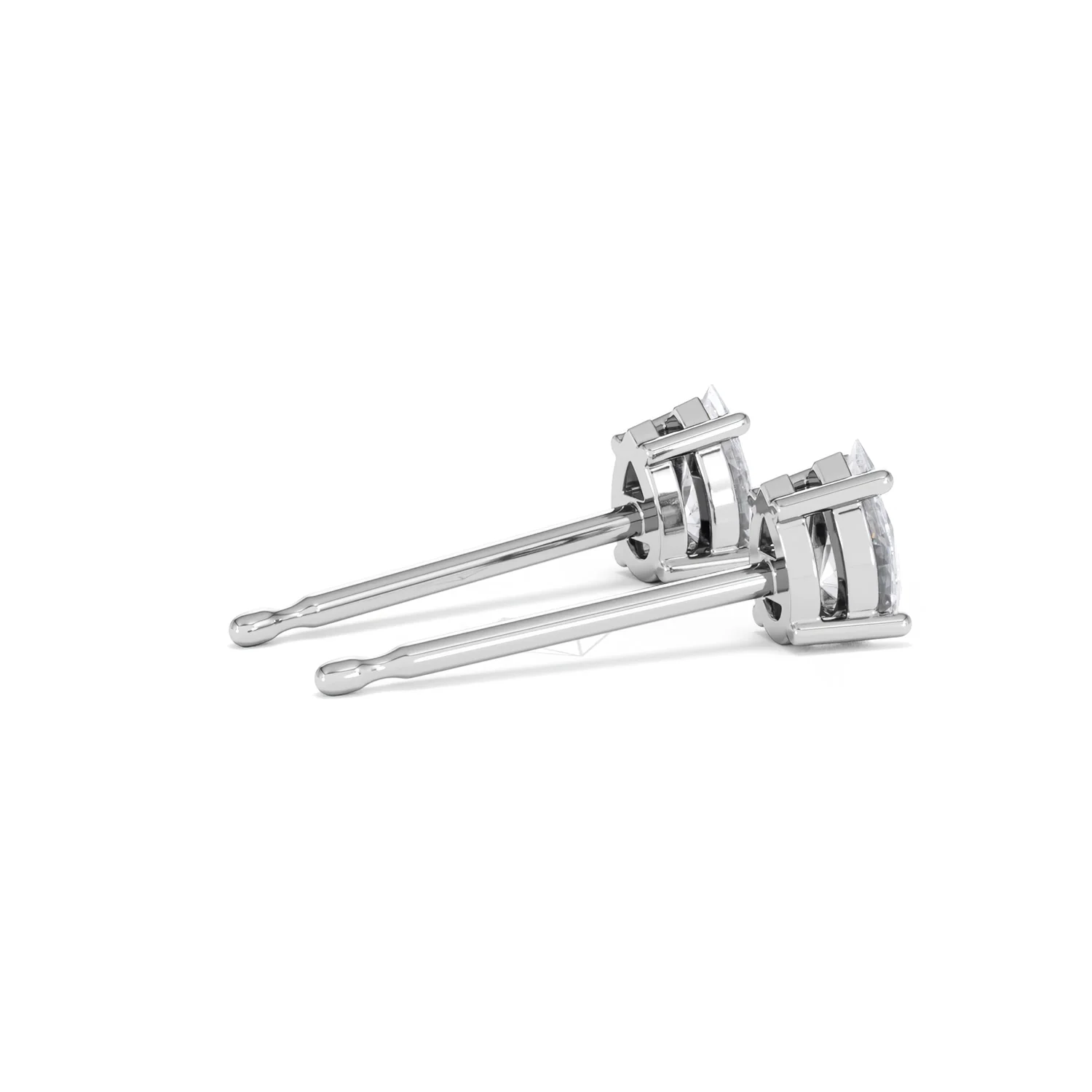 Naomi Pear Cut Lab Diamond Stud Earrings 0.50ct H/SI in 9K White Gold - Image 36