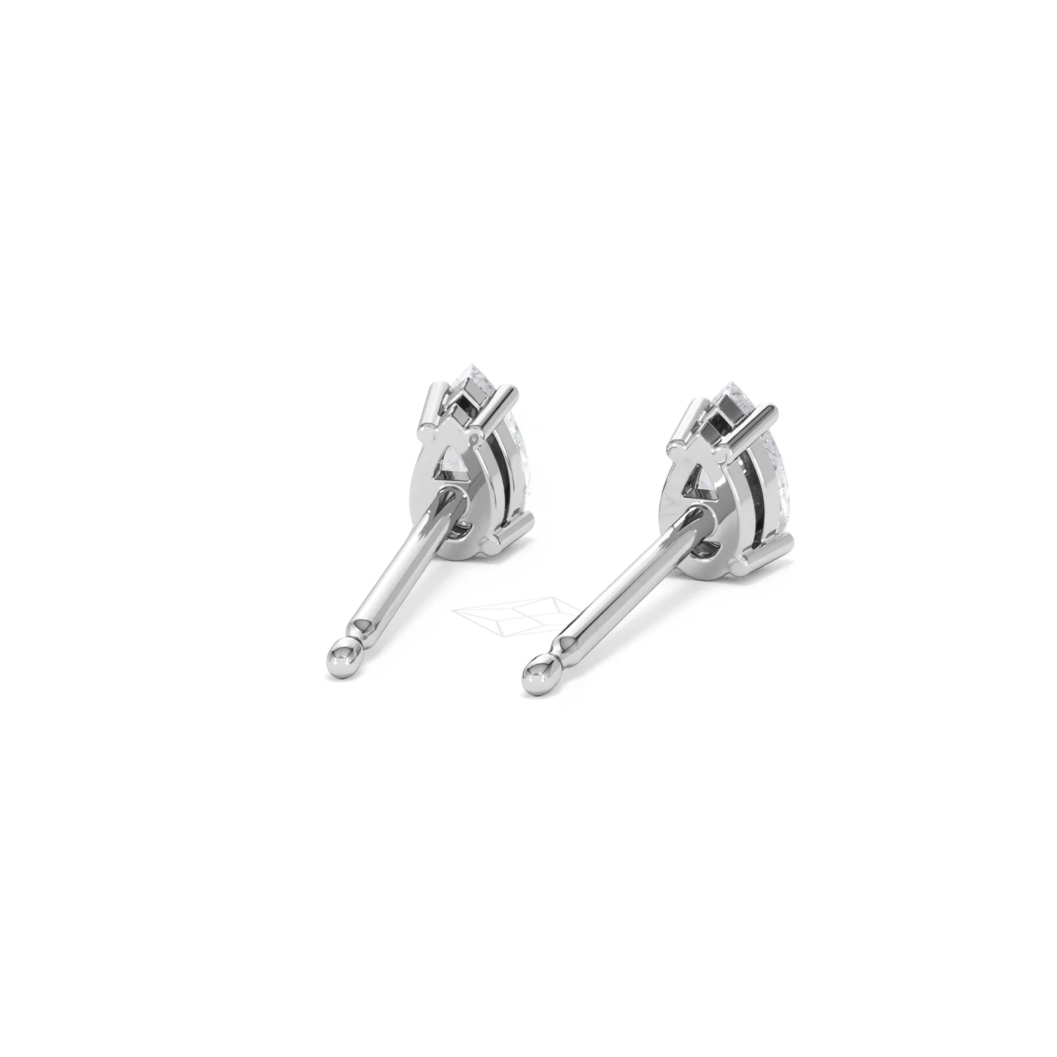 Naomi Pear Cut Lab Diamond Stud Earrings 0.50ct H/SI in 9K White Gold - Image 46