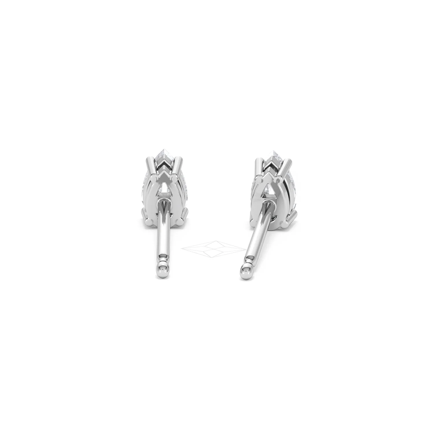 Naomi Pear Cut Lab Diamond Stud Earrings 0.50ct H/SI in 9K White Gold - Image 49