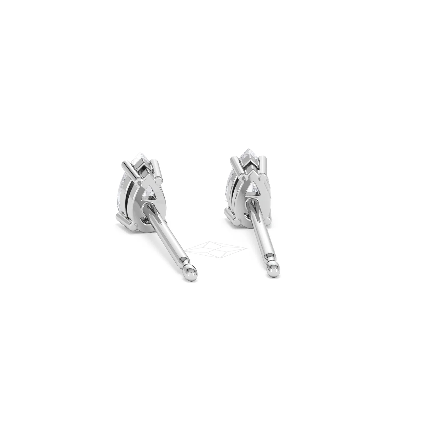 Naomi Pear Cut Lab Diamond Stud Earrings 0.50ct H/SI in 9K White Gold - Image 52