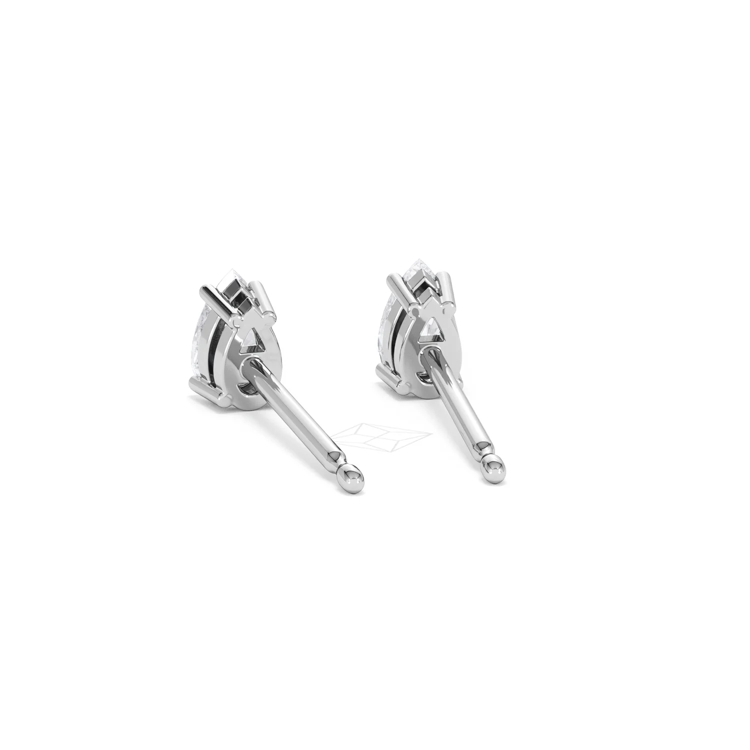 Naomi Pear Cut Lab Diamond Stud Earrings 0.50ct H/SI in 9K White Gold - Image 53