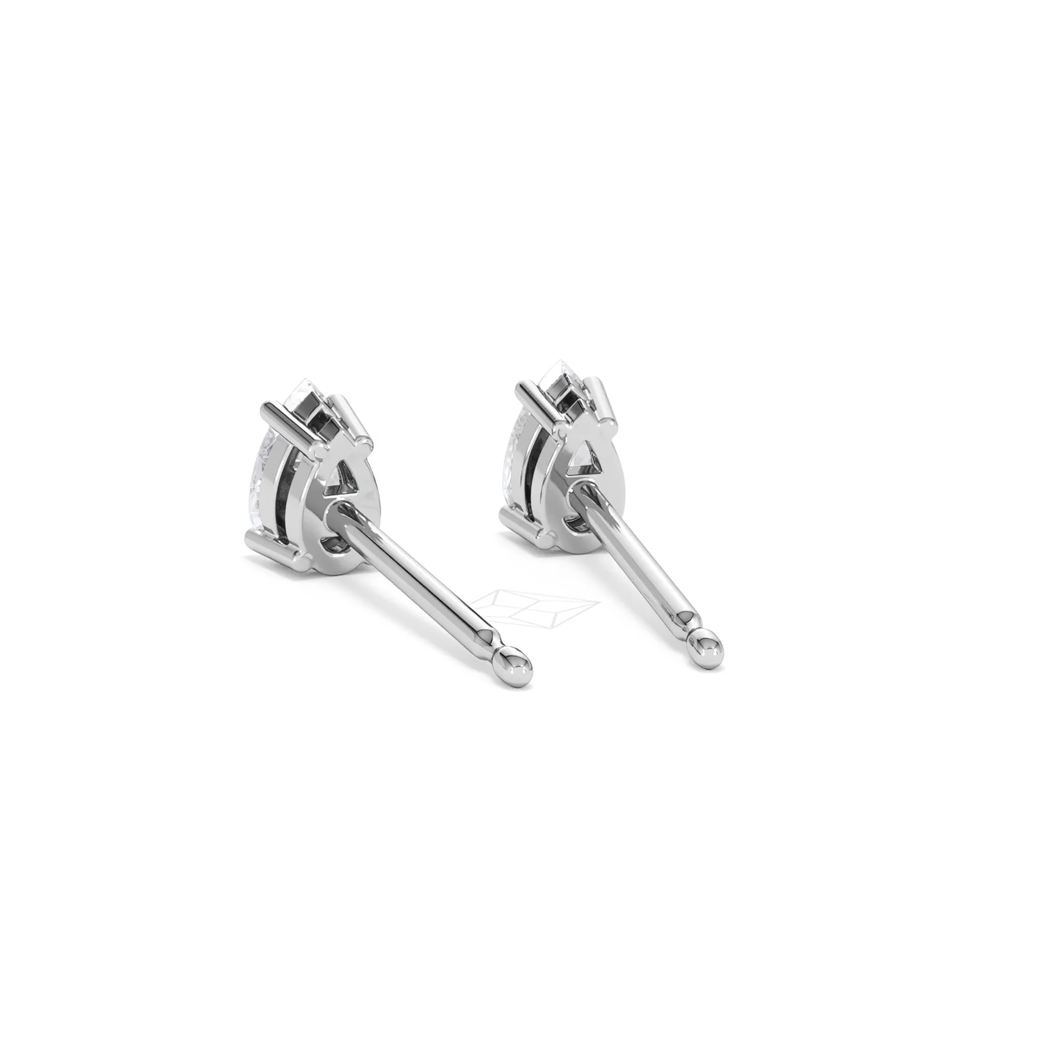 Naomi Pear Cut Lab Diamond Stud Earrings 0.50ct H/SI in 9K White Gold - Image 54