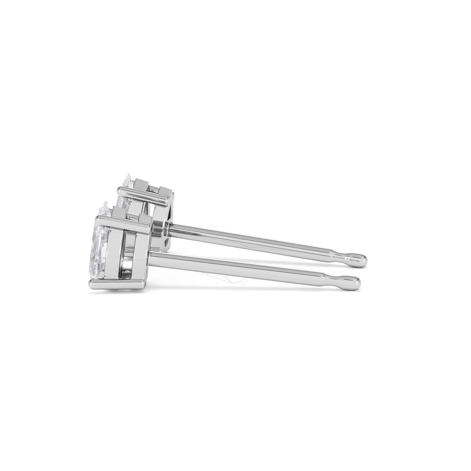 Naomi Pear Cut Lab Diamond Stud Earrings 0.50ct H/SI in 9K White Gold - Image 68