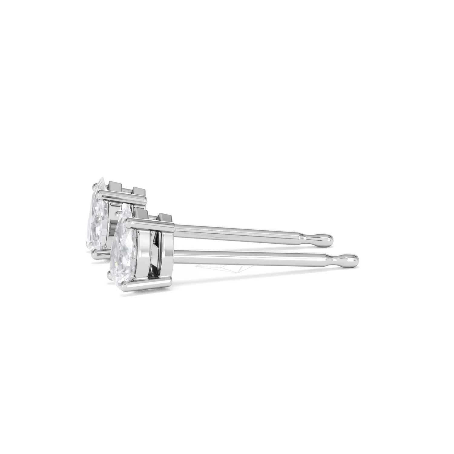 Naomi Pear Cut Lab Diamond Stud Earrings 0.50ct H/SI in 9K White Gold - Image 73