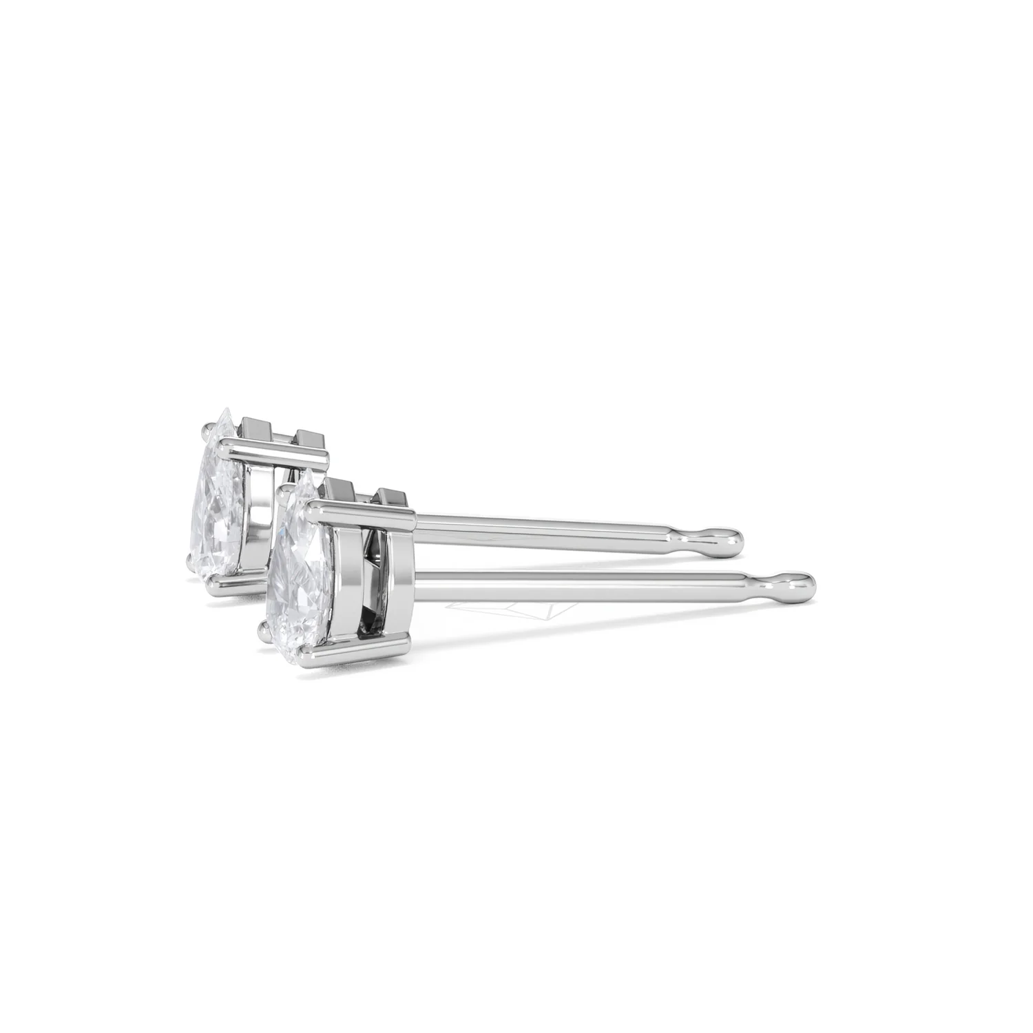 Naomi Pear Cut Lab Diamond Stud Earrings 0.50ct H/SI in 9K White Gold - Image 74