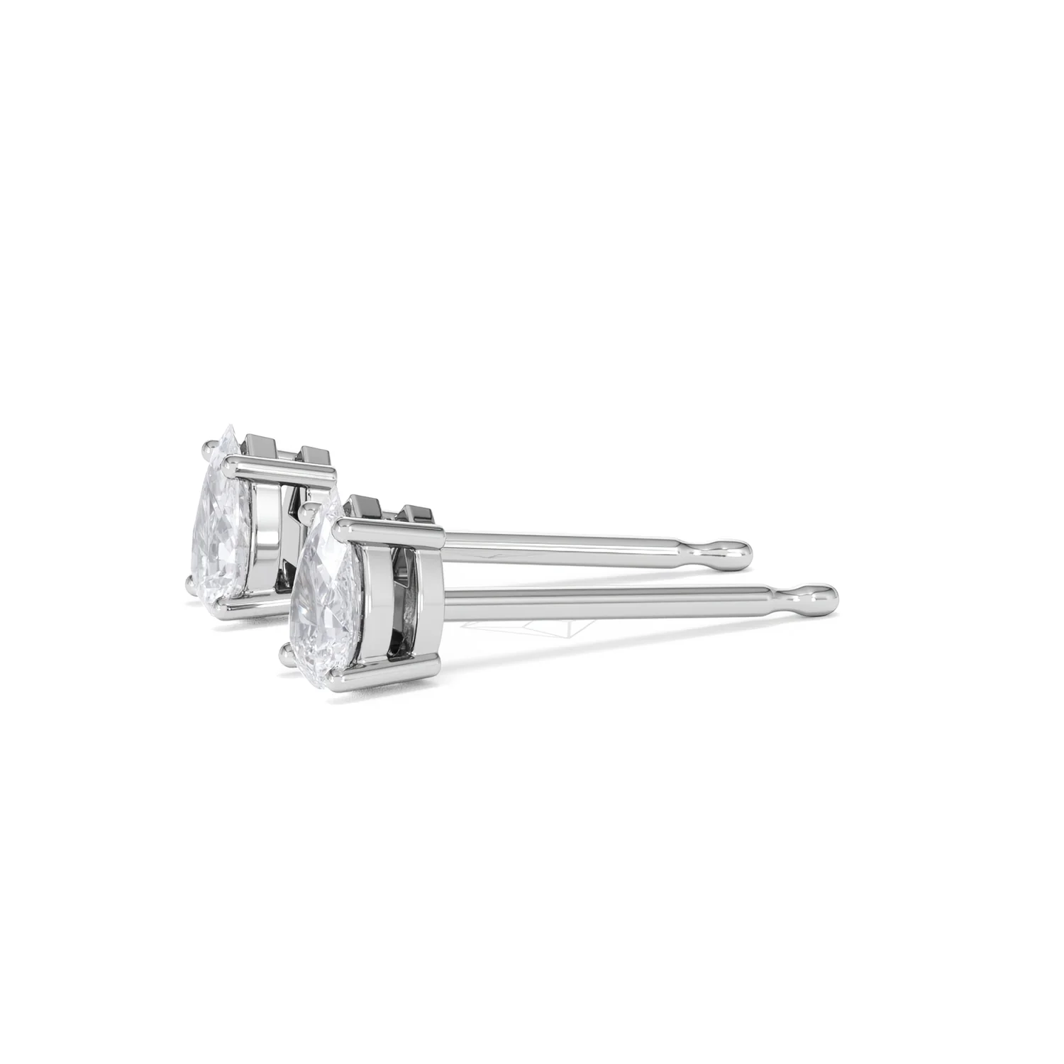 Naomi Pear Cut Lab Diamond Stud Earrings 0.50ct H/SI in 9K White Gold - Image 75