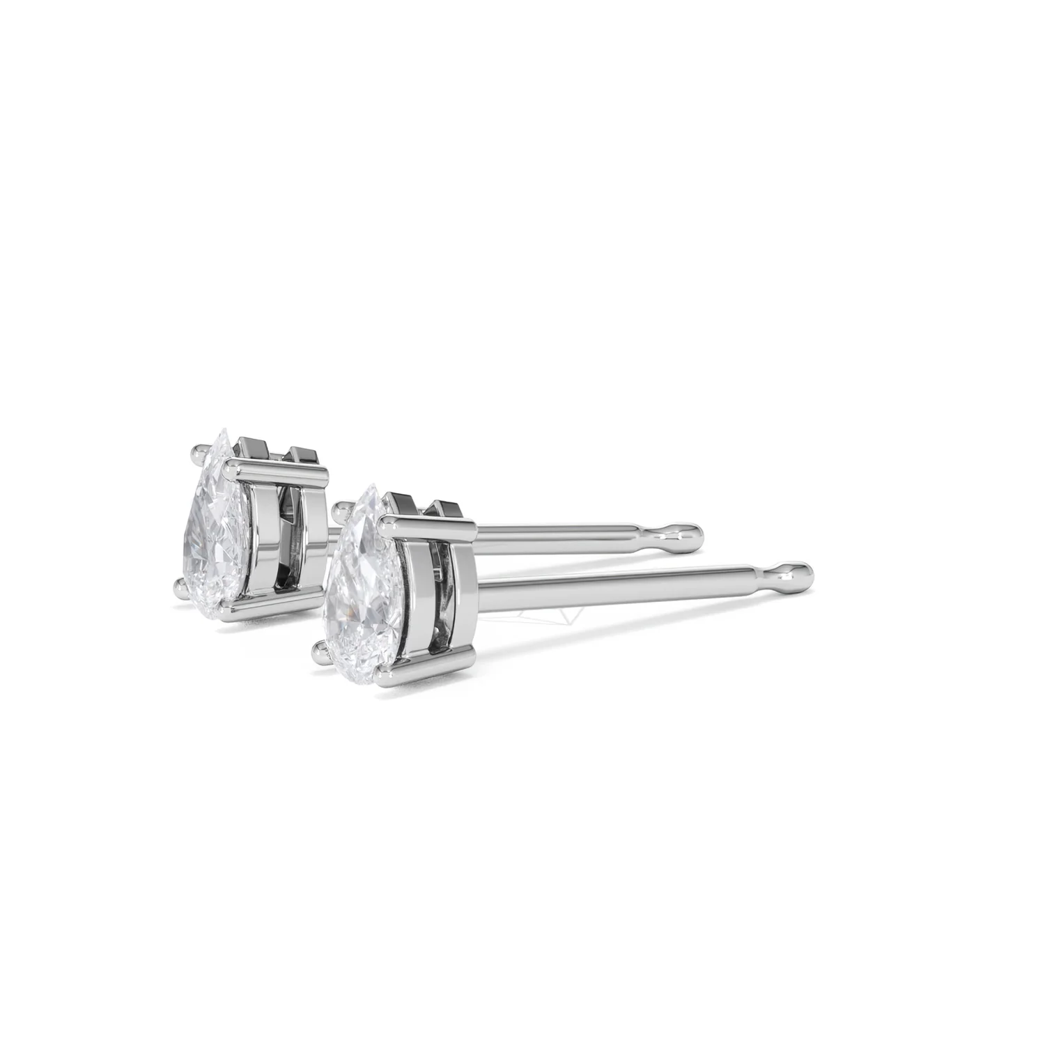 Naomi Pear Cut Lab Diamond Stud Earrings 0.50ct H/SI in 9K White Gold - Image 77