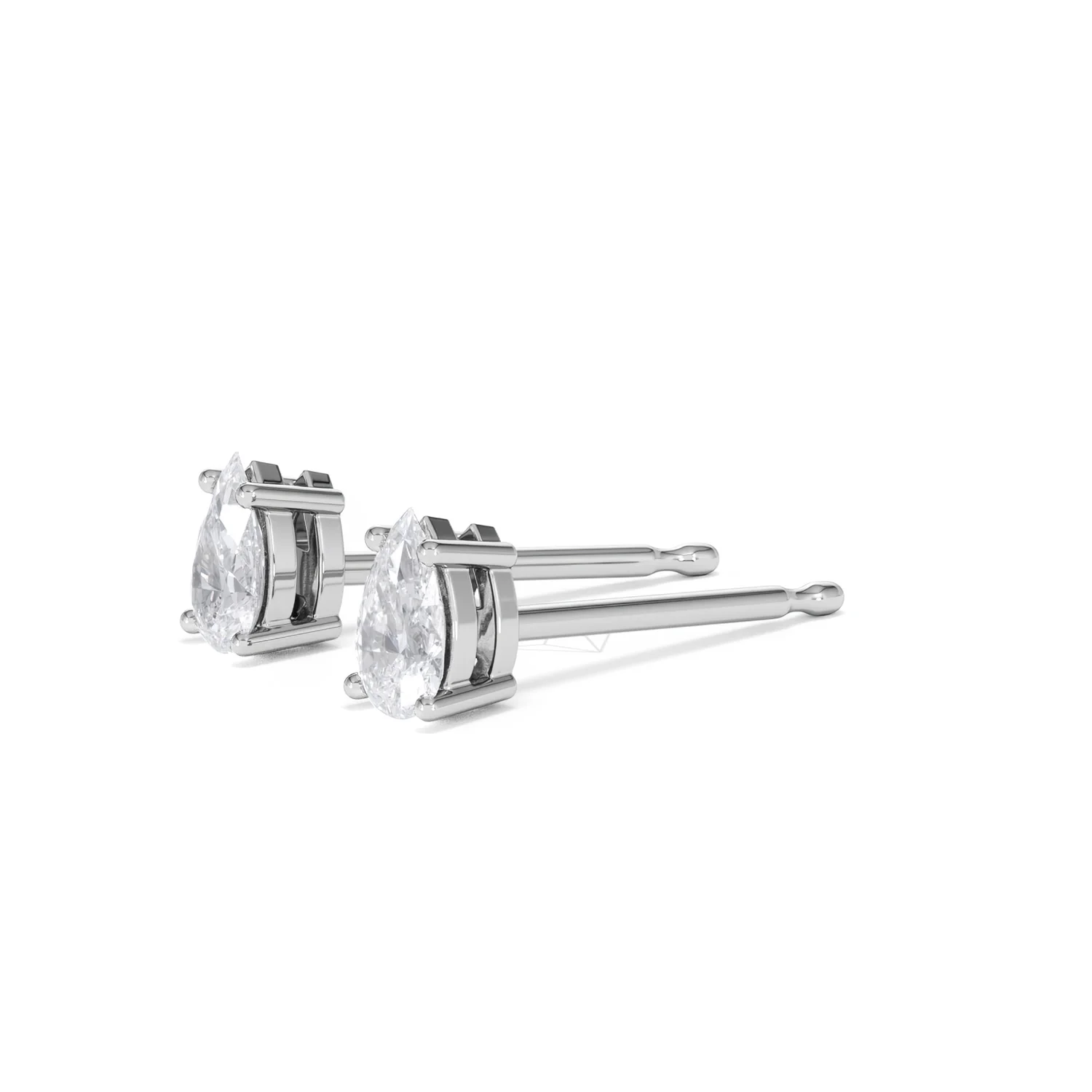 Naomi Pear Cut Lab Diamond Stud Earrings 0.50ct H/SI in 9K White Gold - Image 78