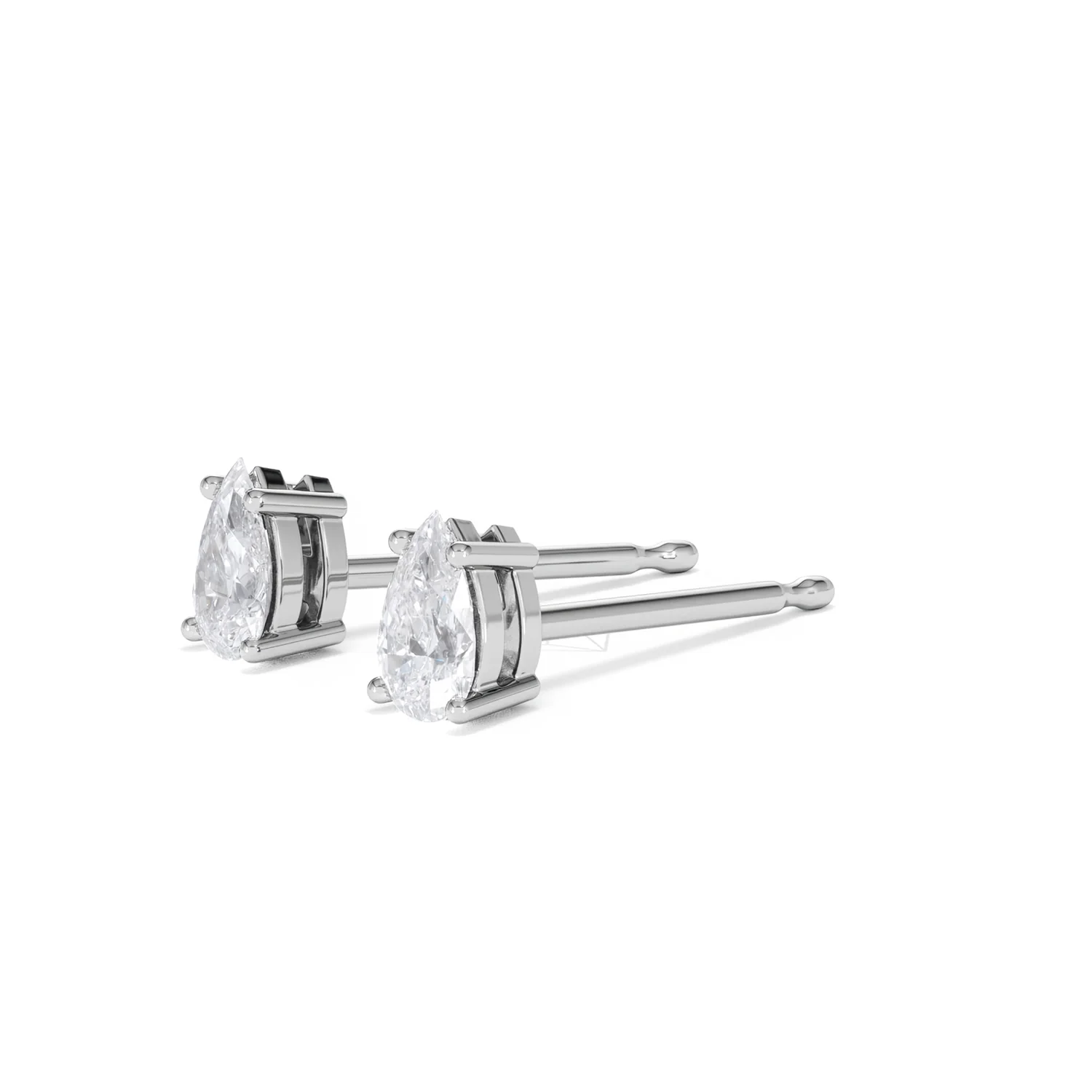Naomi Pear Cut Lab Diamond Stud Earrings 0.50ct H/SI in 9K White Gold - Image 79