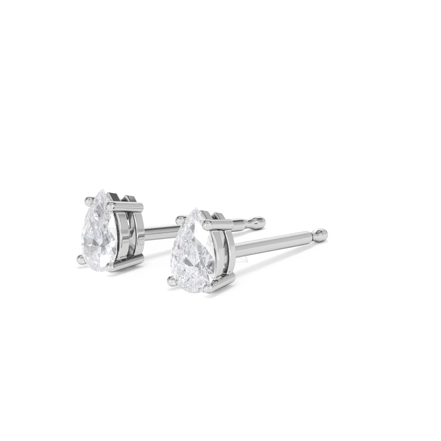 Naomi Pear Cut Lab Diamond Stud Earrings 0.50ct H/SI in 9K White Gold - Image 81