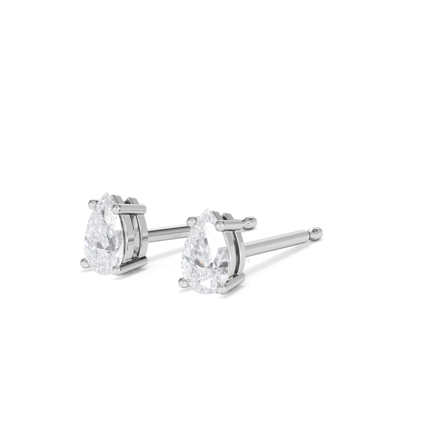Naomi Pear Cut Lab Diamond Stud Earrings 0.50ct H/SI in 9K White Gold - Image 82