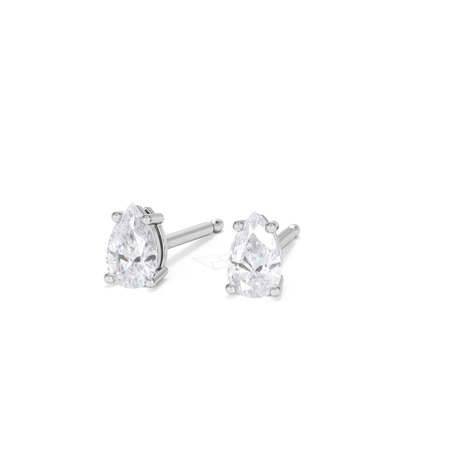 Naomi Pear Cut Lab Diamond Stud Earrings 0.50ct H/SI in 9K White Gold - Image 86