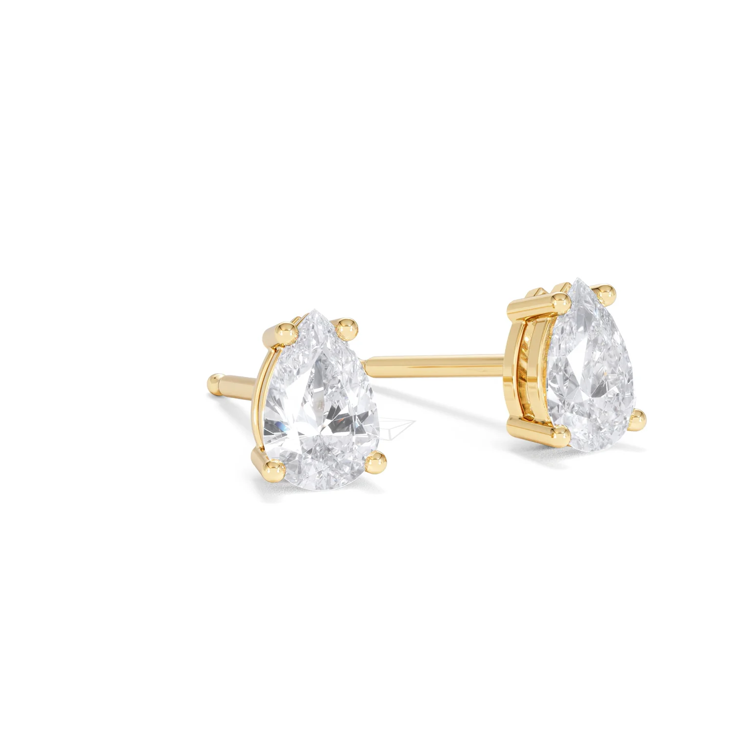 Naomi Pear Cut Lab Diamond Stud Earrings 1.00ct H/SI in 9k Gold - Image 16