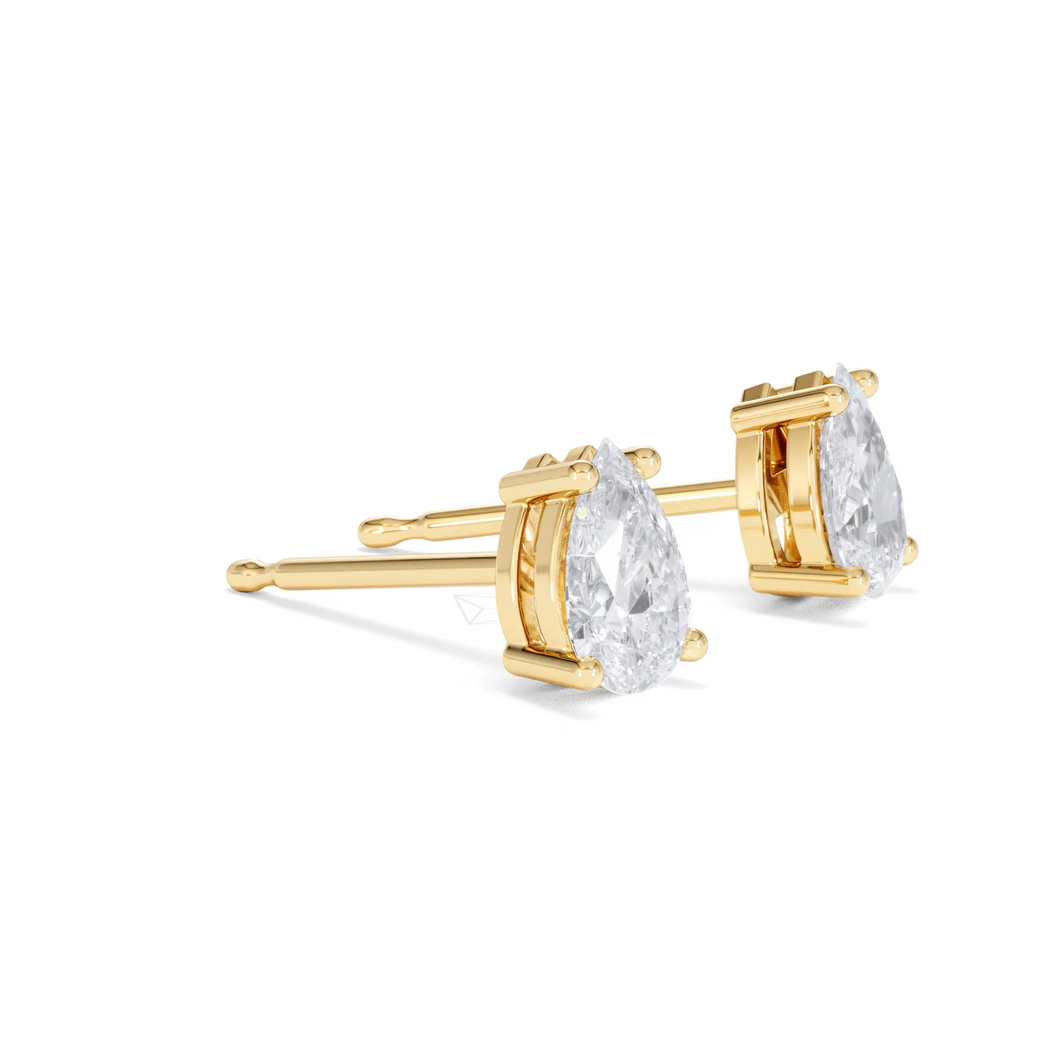 Naomi Pear Cut Lab Diamond Stud Earrings 1.00ct H/SI in 9k Gold - Image 22