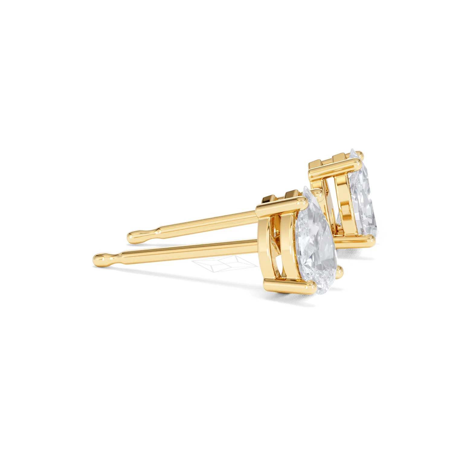 Naomi Pear Cut Lab Diamond Stud Earrings 1.00ct H/SI in 9k Gold - Image 26