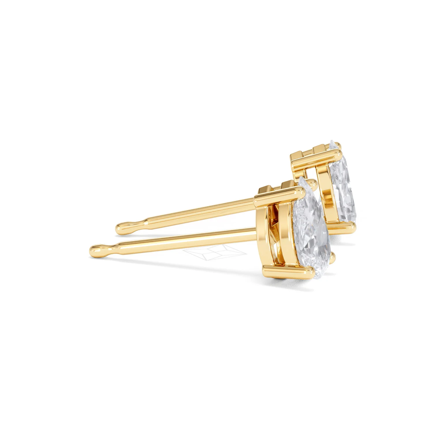 Naomi Pear Cut Lab Diamond Stud Earrings 1.00ct H/SI in 9k Gold - Image 27