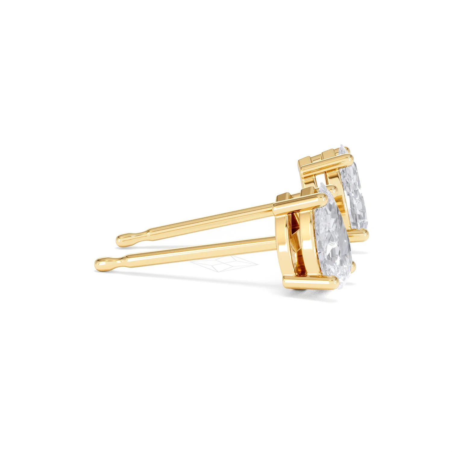 Naomi Pear Cut Lab Diamond Stud Earrings 1.00ct H/SI in 9k Gold - Image 28