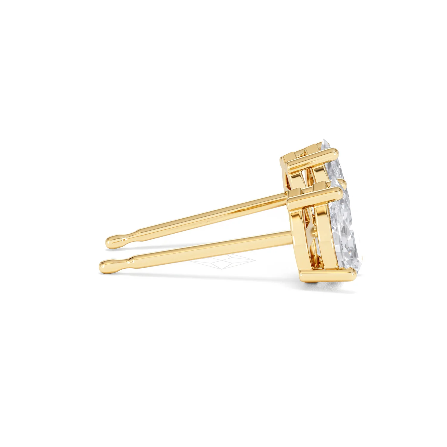 Naomi Pear Cut Lab Diamond Stud Earrings 1.00ct H/SI in 9k Gold - Image 30