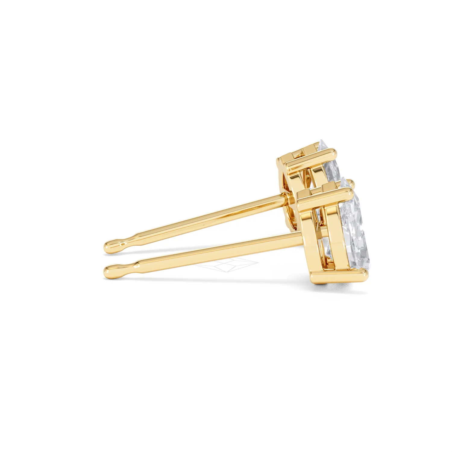 Naomi Pear Cut Lab Diamond Stud Earrings 1.00ct H/SI in 9k Gold - Image 31
