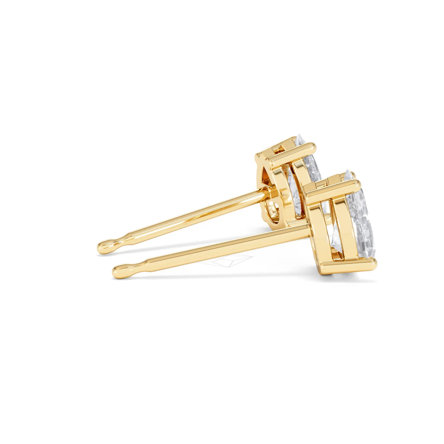 Naomi Pear Cut Lab Diamond Stud Earrings 1.00ct H/SI in 9k Gold - Image 33