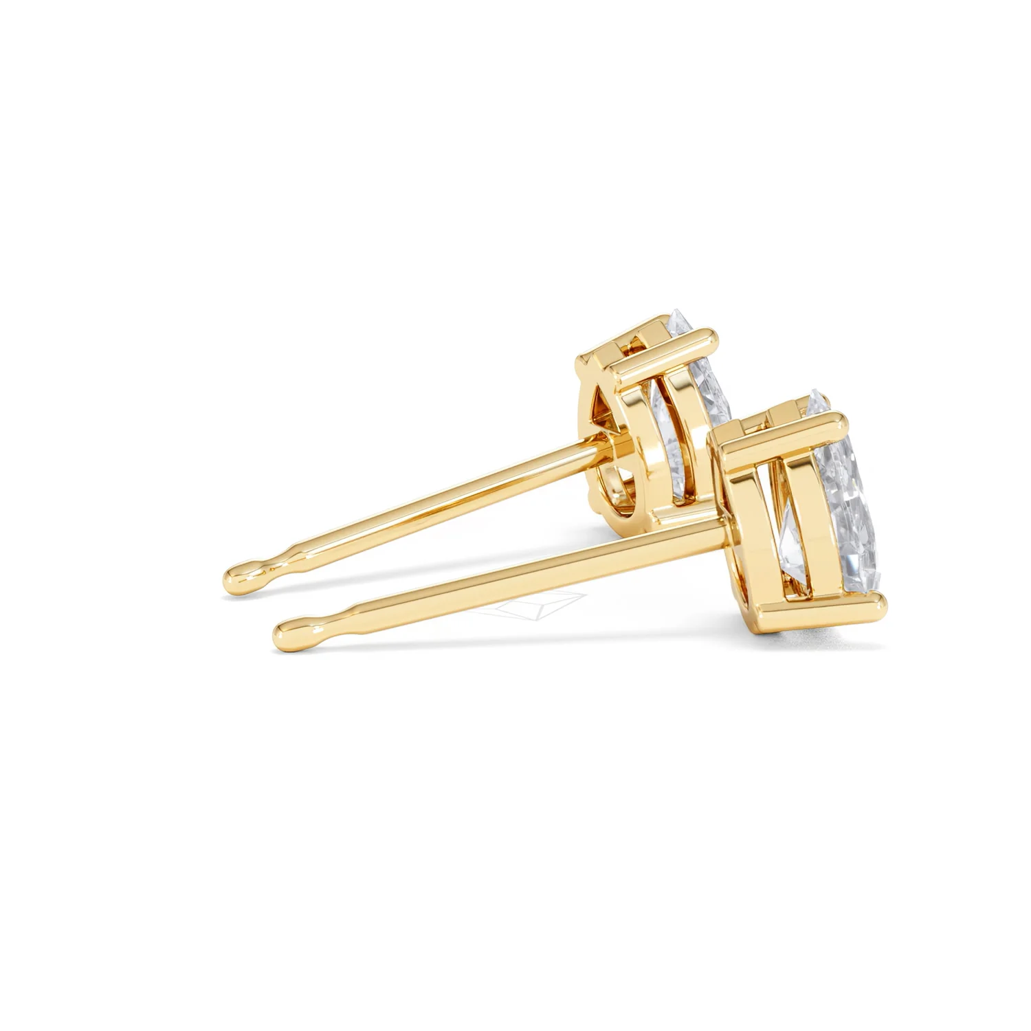 Naomi Pear Cut Lab Diamond Stud Earrings 1.00ct H/SI in 9k Gold - Image 34