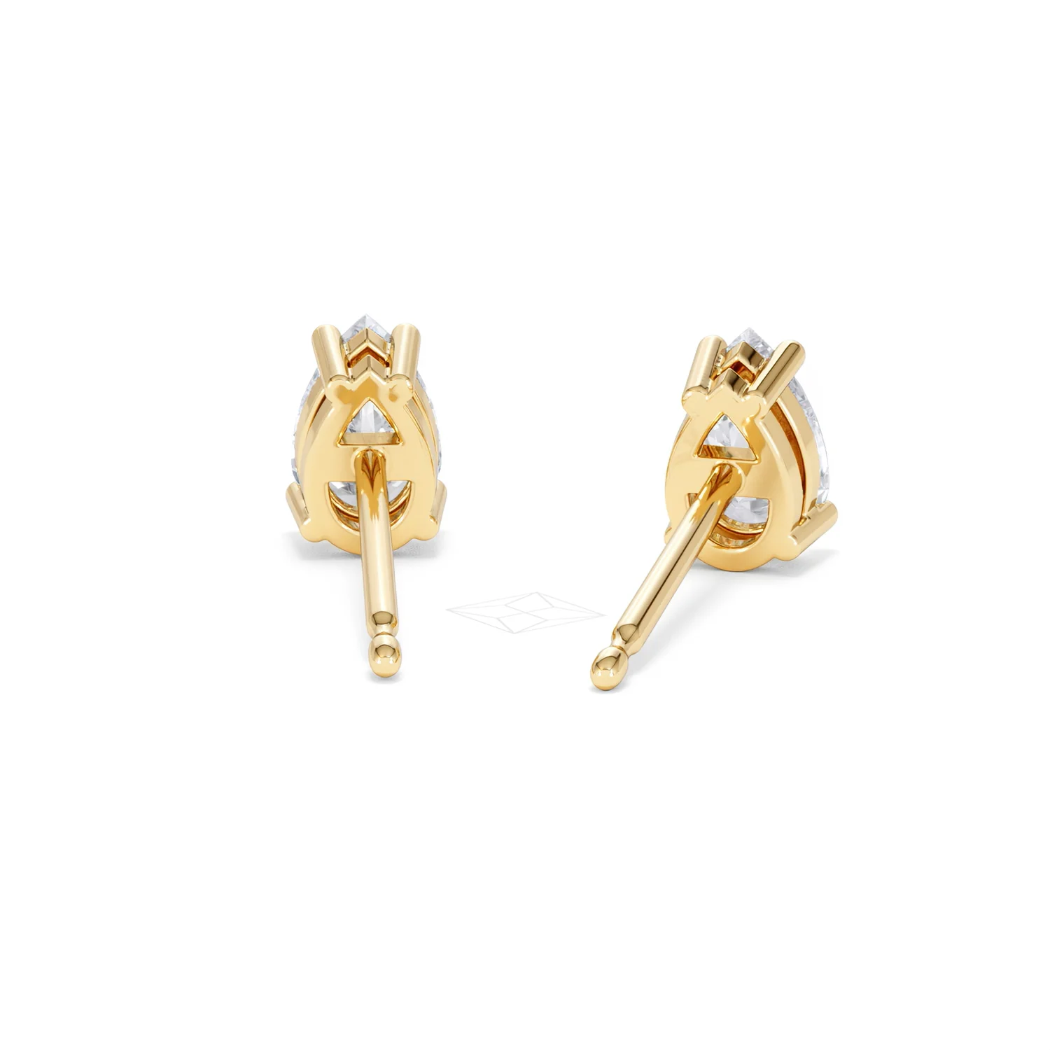 Naomi Pear Cut Lab Diamond Stud Earrings 1.00ct H/SI in 9k Gold - Image 48