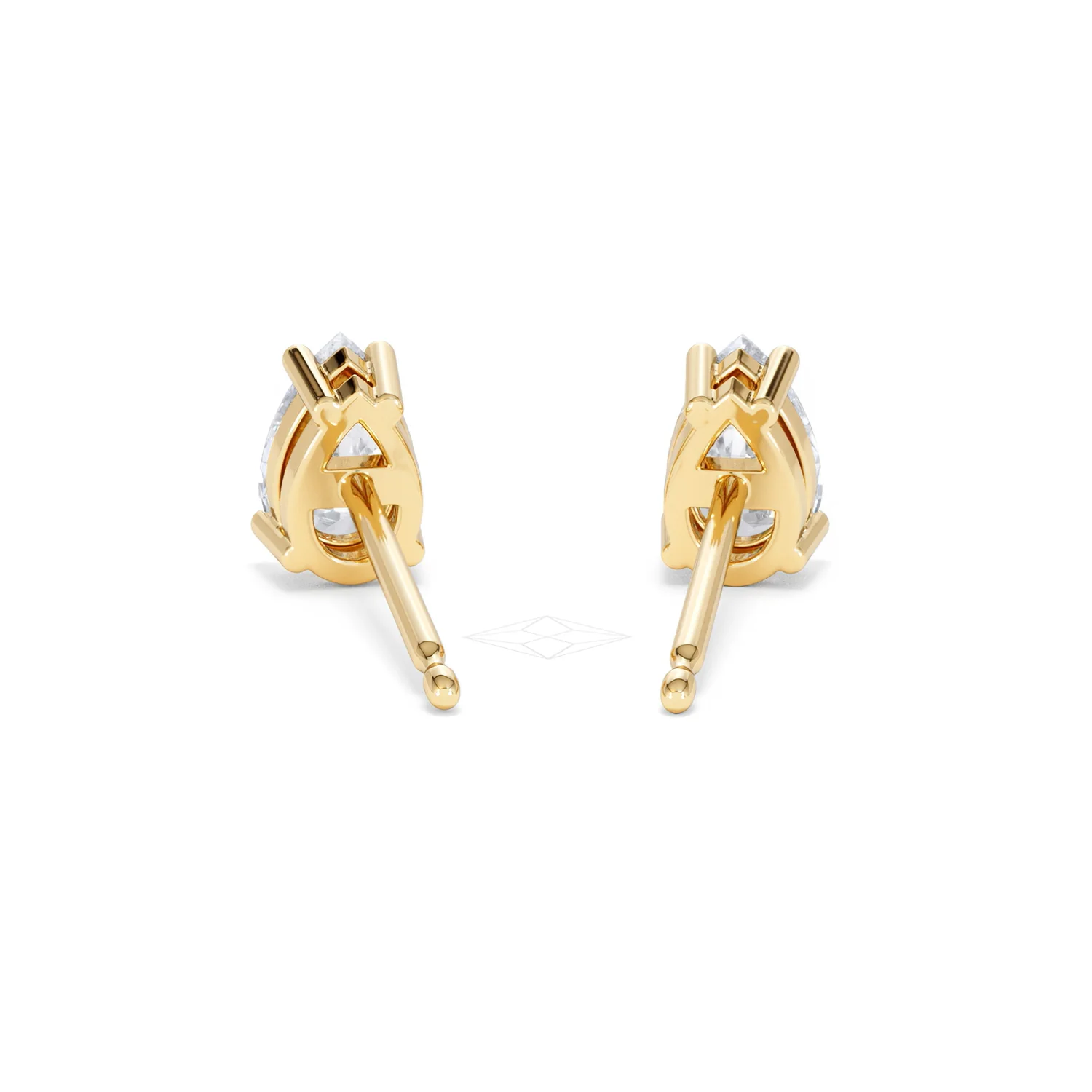 Naomi Pear Cut Lab Diamond Stud Earrings 1.00ct H/SI in 9k Gold - Image 50