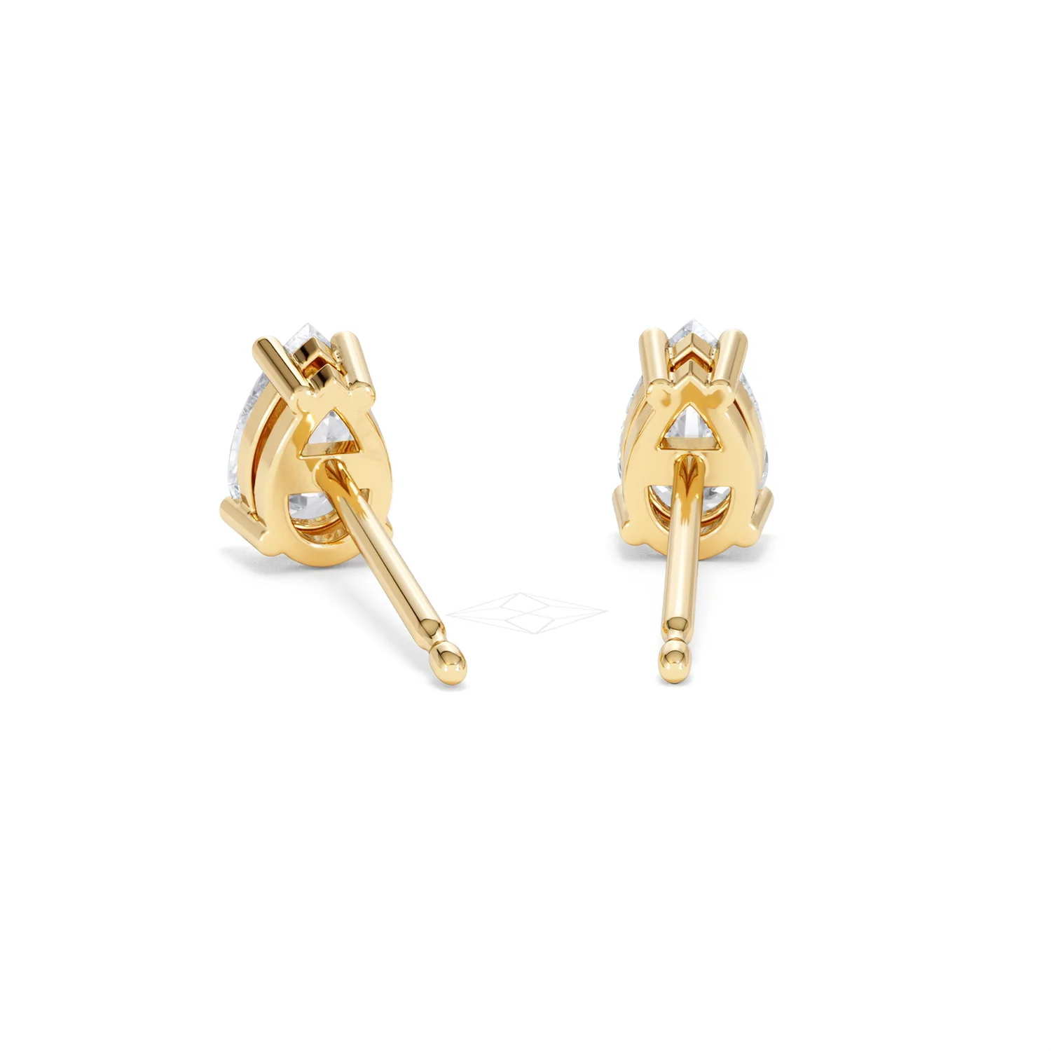 Naomi Pear Cut Lab Diamond Stud Earrings 1.00ct H/SI in 9k Gold - Image 51
