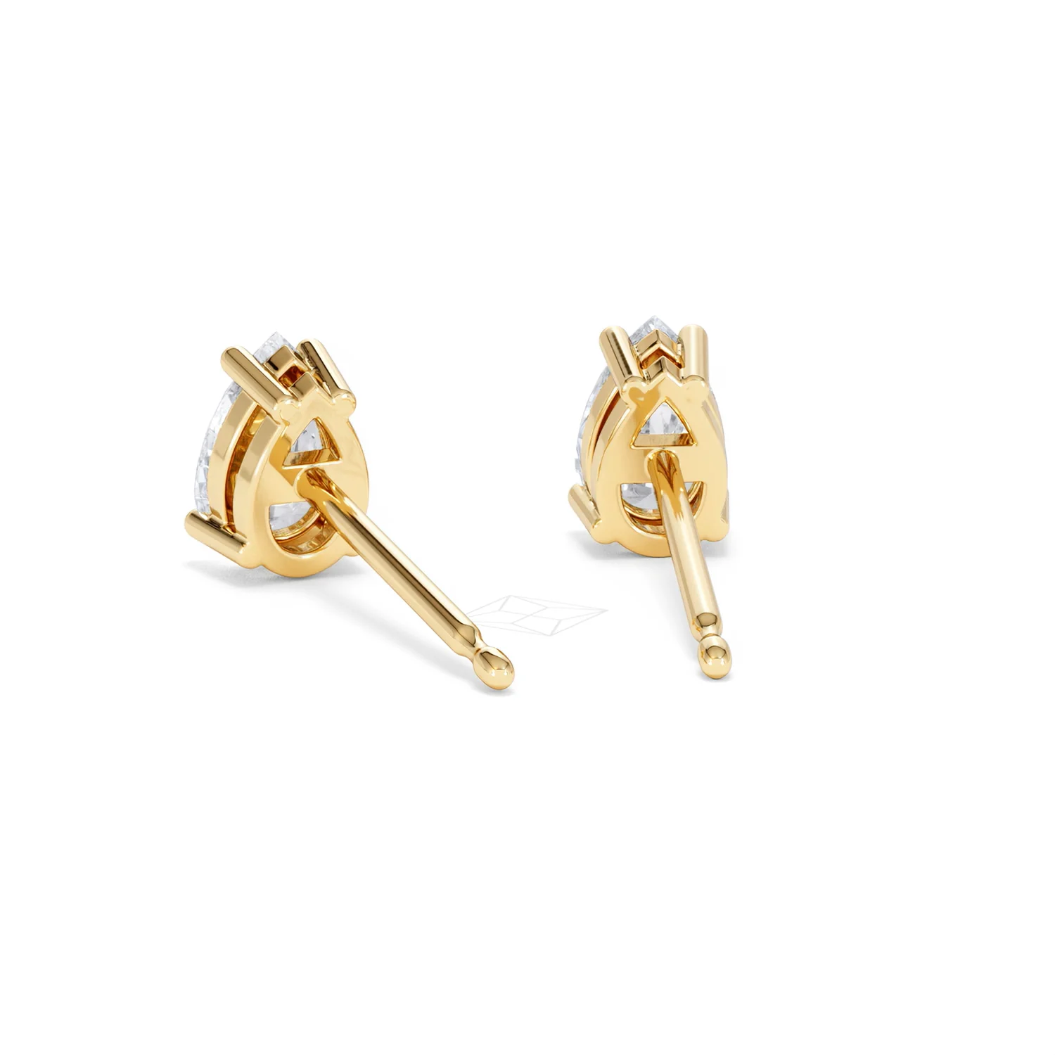 Naomi Pear Cut Lab Diamond Stud Earrings 1.00ct H/SI in 9k Gold - Image 53