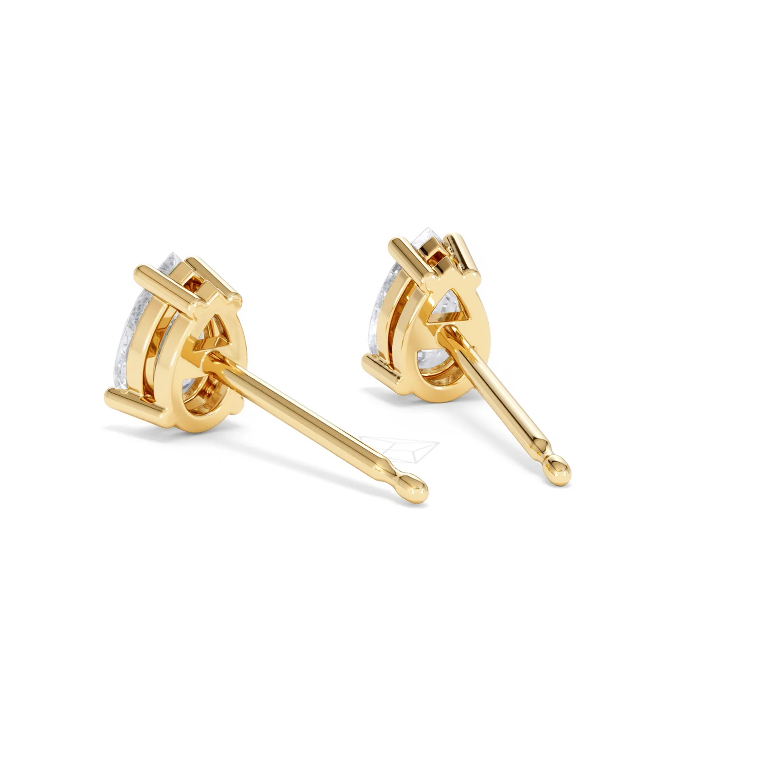 Naomi Pear Cut Lab Diamond Stud Earrings 1.00ct H/SI in 9k Gold - Image 56