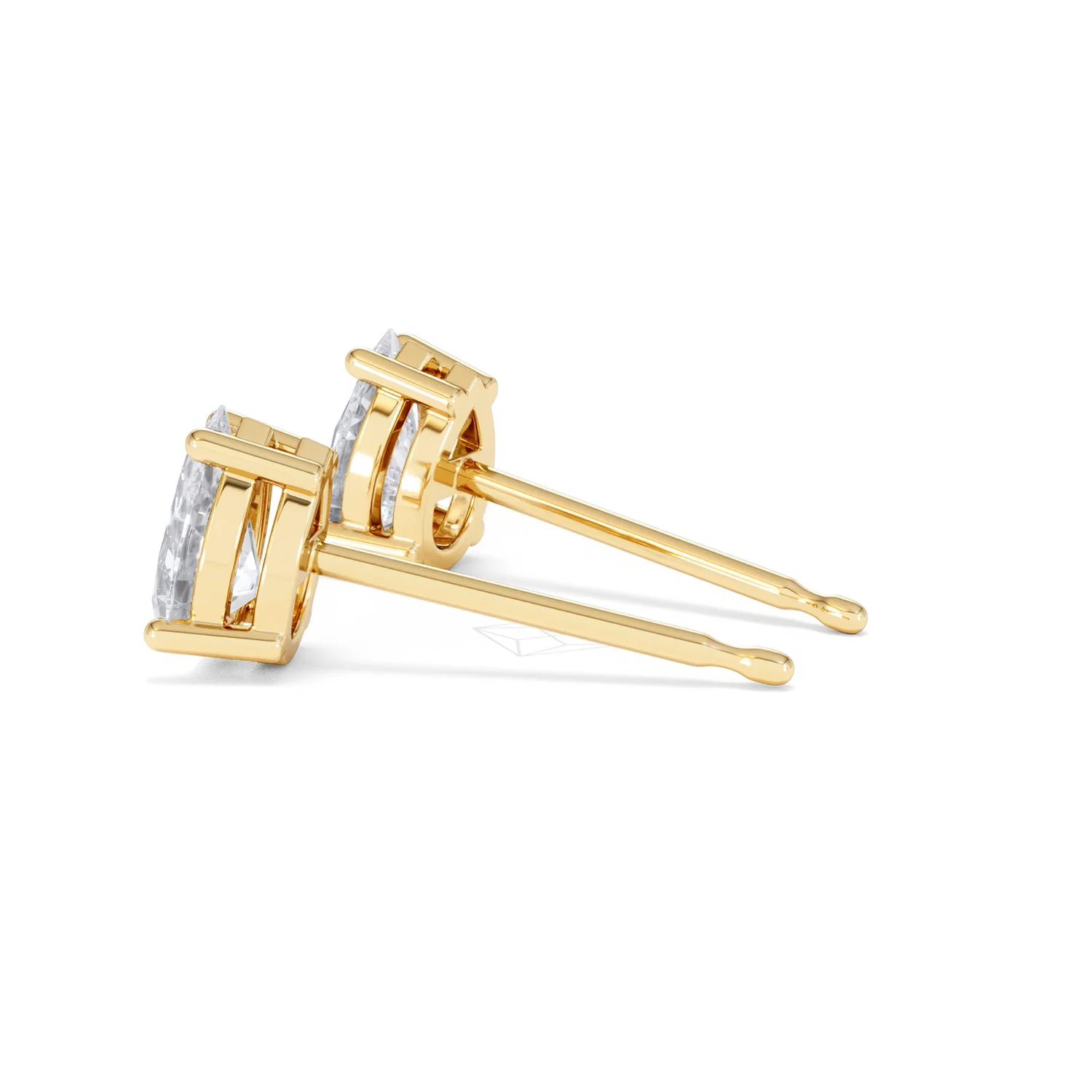 Naomi Pear Cut Lab Diamond Stud Earrings 1.00ct H/SI in 9k Gold - Image 65