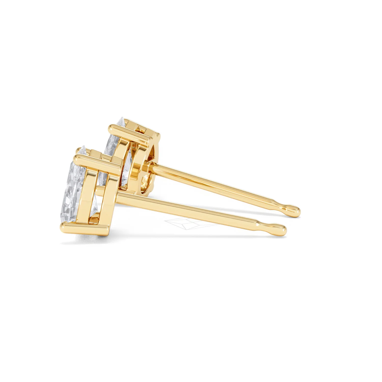 Naomi Pear Cut Lab Diamond Stud Earrings 1.00ct H/SI in 9k Gold - Image 67