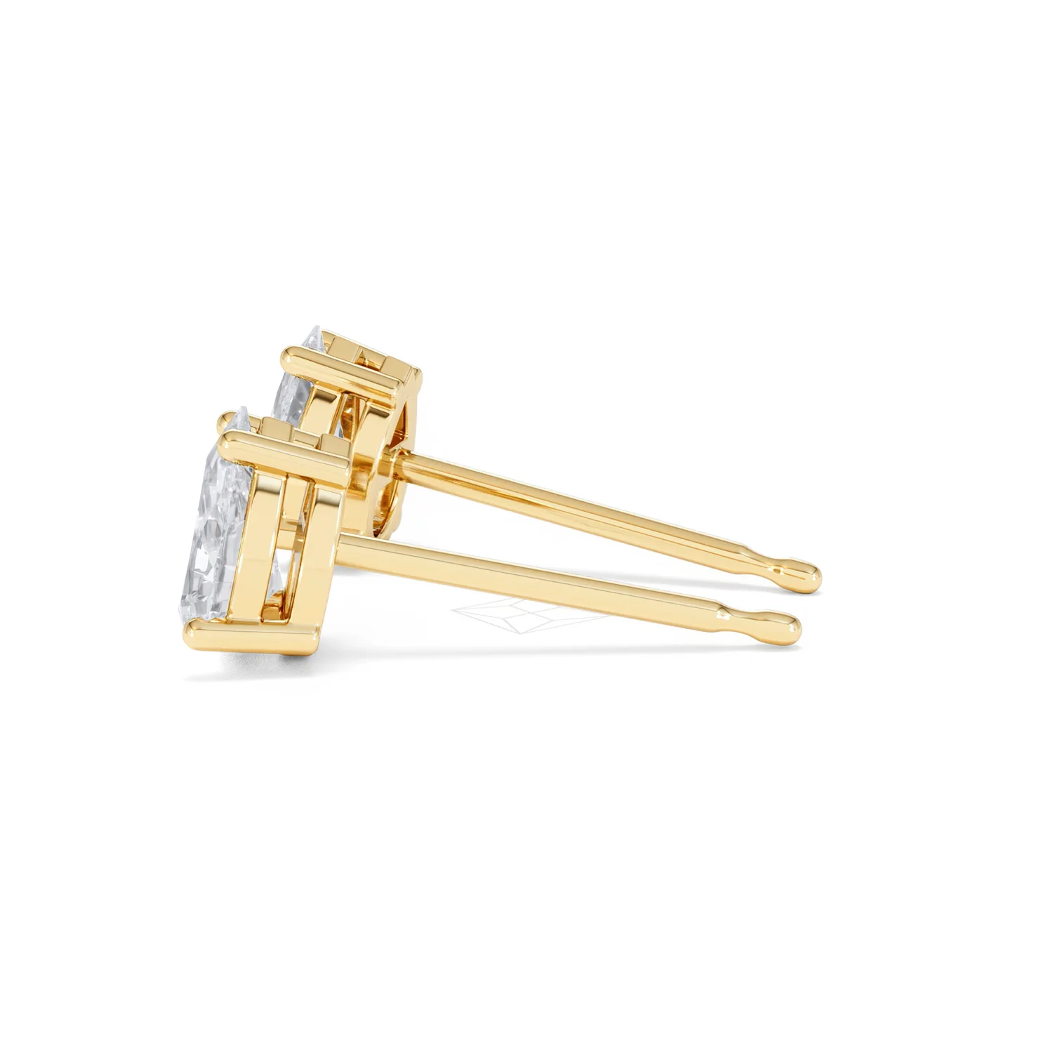 Naomi Pear Cut Lab Diamond Stud Earrings 1.00ct H/SI in 9k Gold - Image 68
