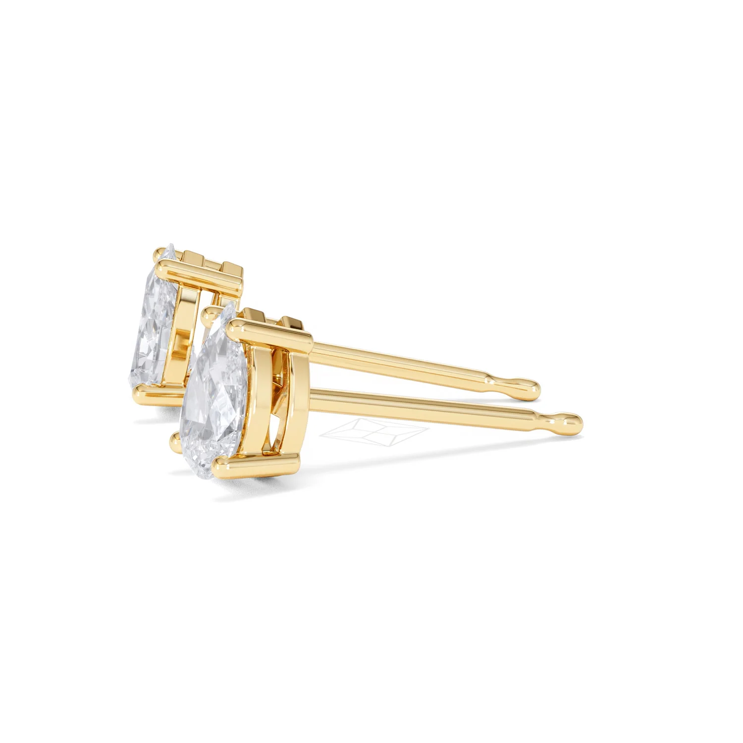 Naomi Pear Cut Lab Diamond Stud Earrings 1.00ct H/SI in 9k Gold - Image 73