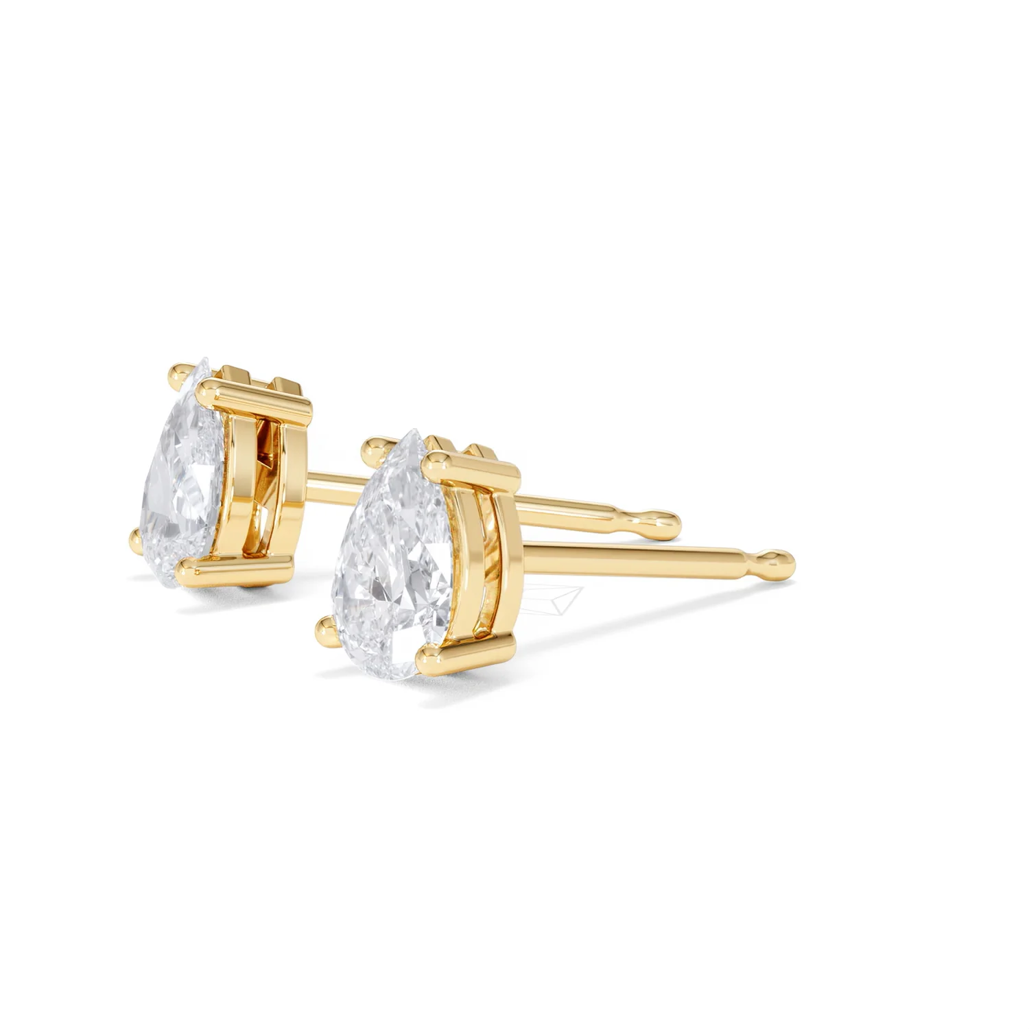Naomi Pear Cut Lab Diamond Stud Earrings 1.00ct H/SI in 9k Gold - Image 77