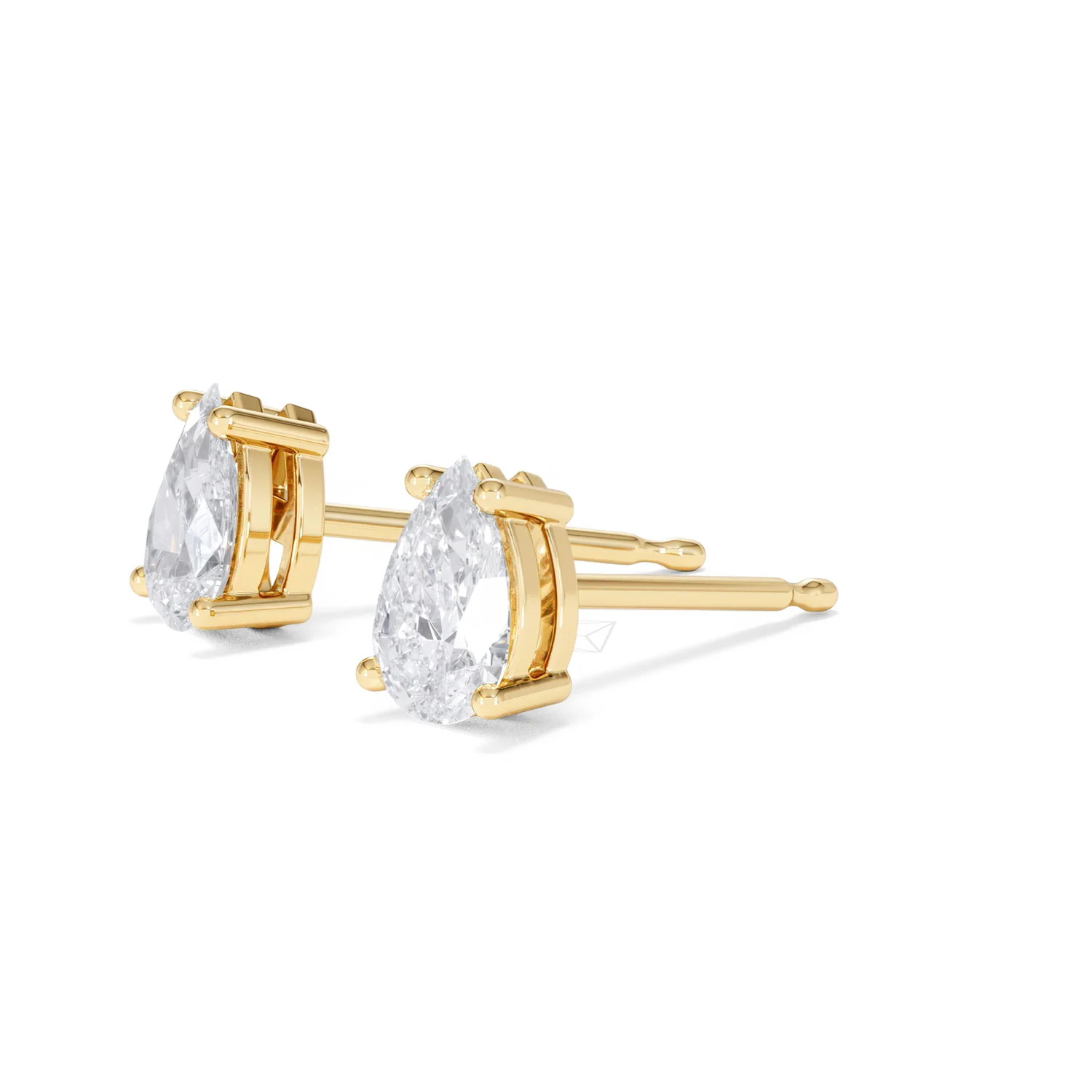 Naomi Pear Cut Lab Diamond Stud Earrings 1.00ct H/SI in 9k Gold - Image 78
